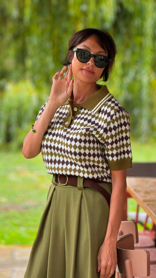 Pull Stella knitted verde