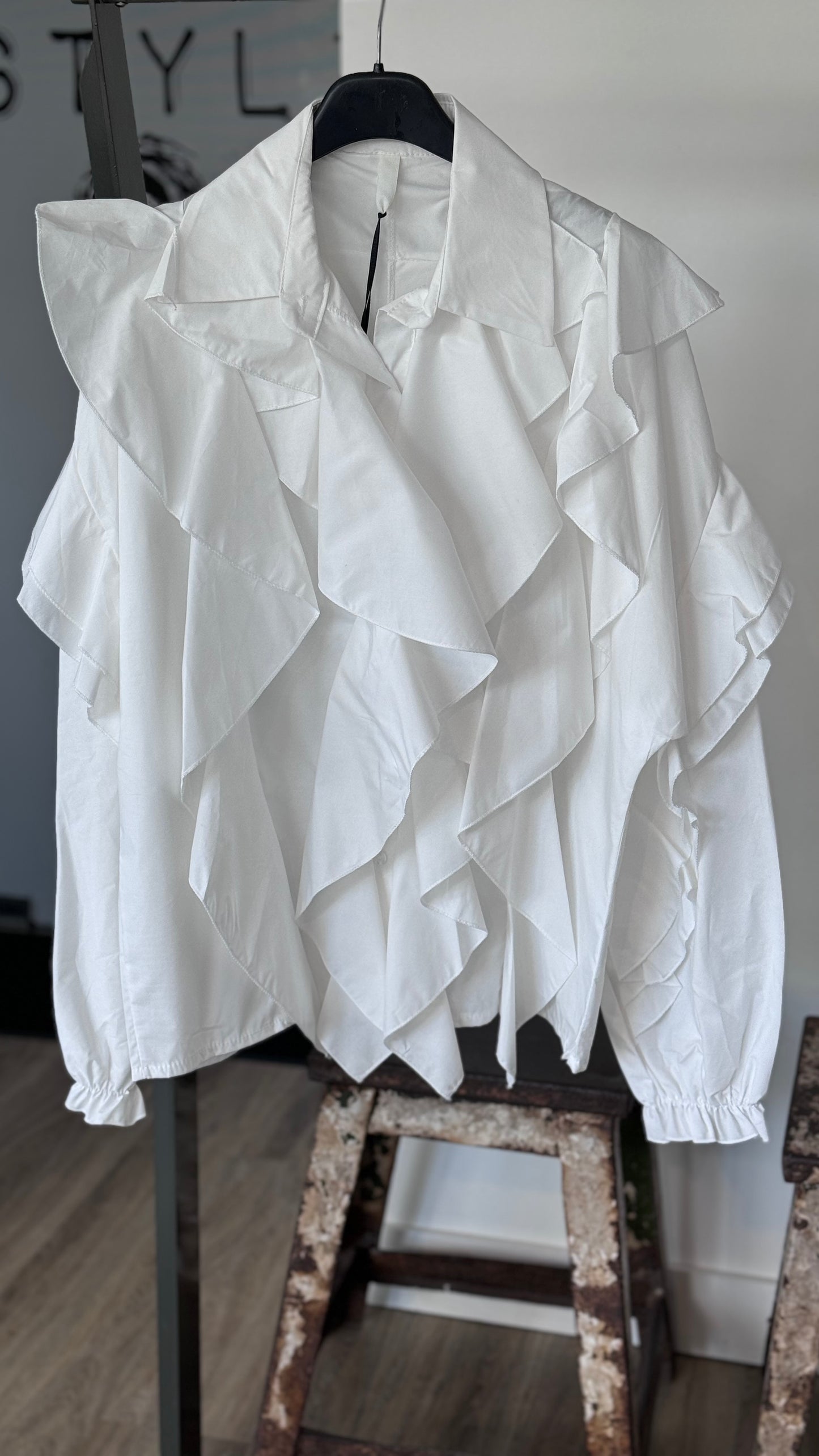 Blouse Leona frulle white