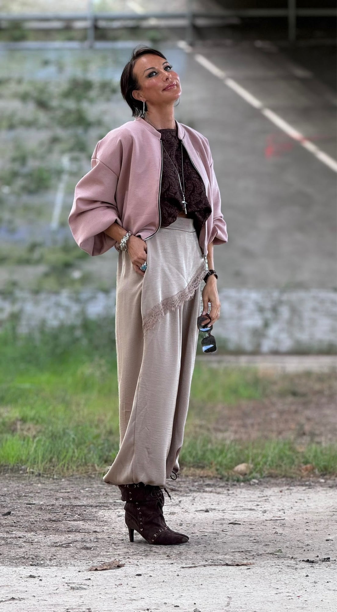 Jacket Donna bomber old pink