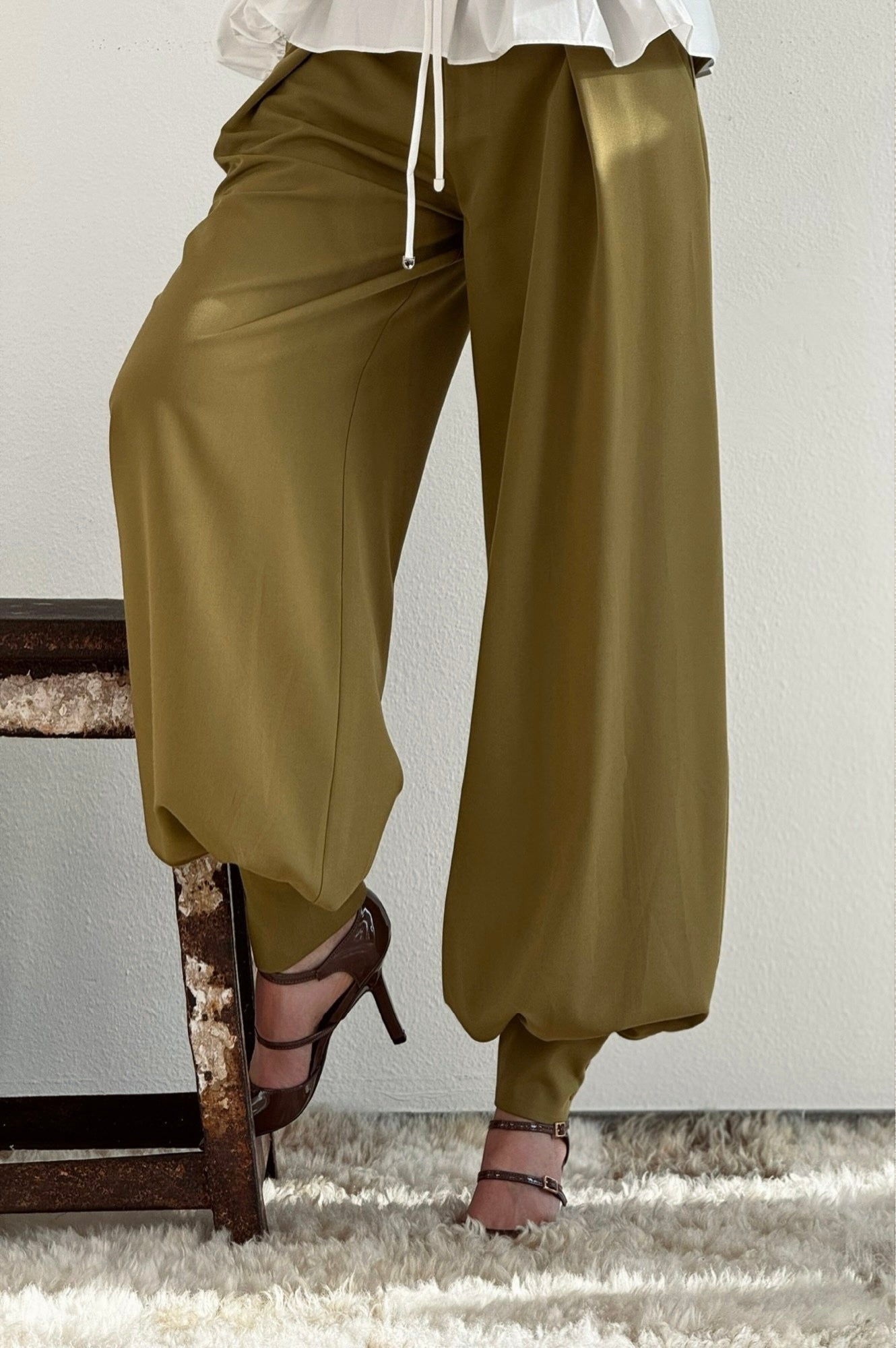 Pants Winona cuffed verde