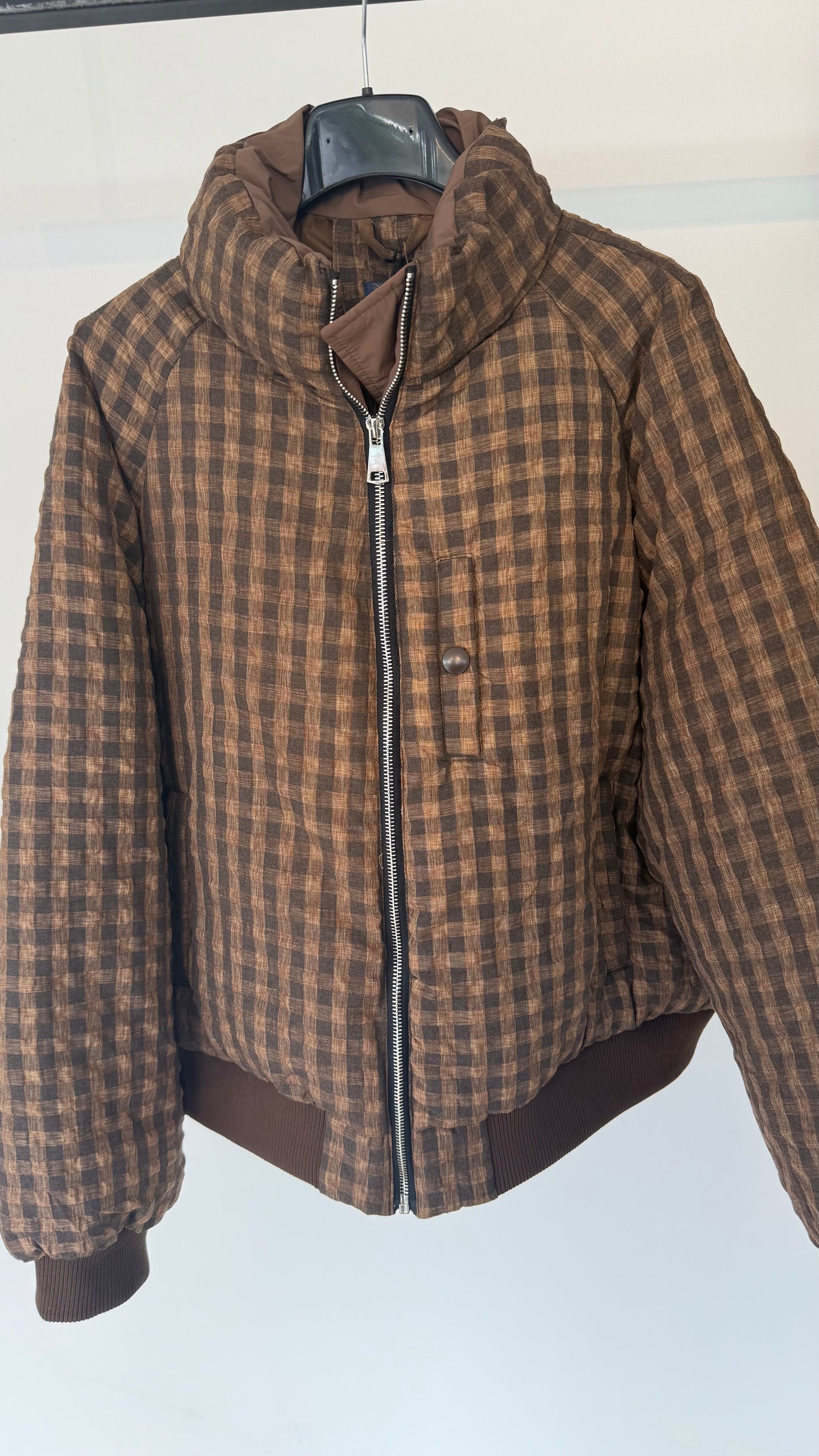 Jacket puffer tartan