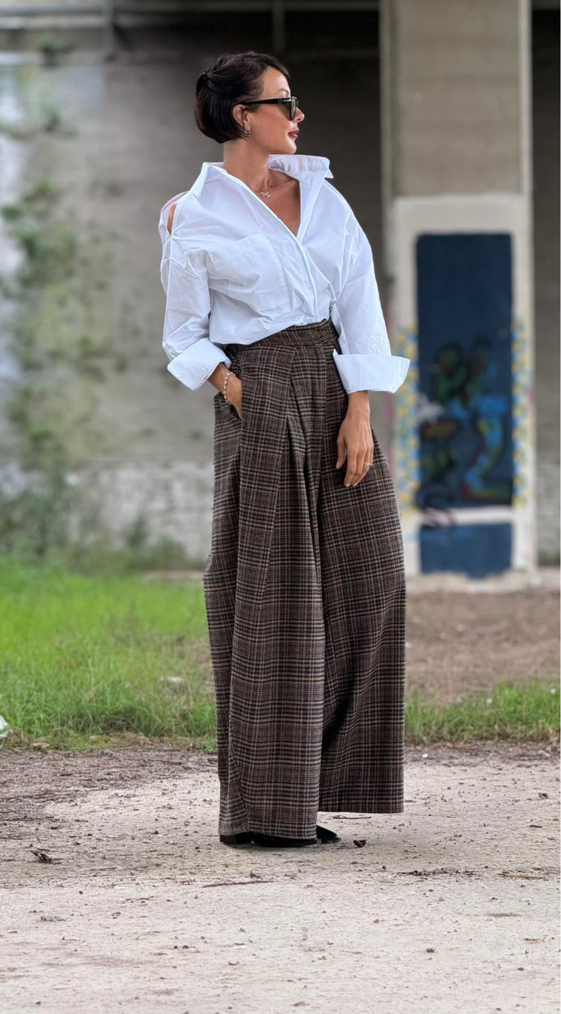 Pants Isola tartan camel
