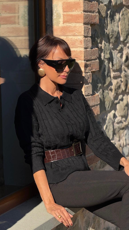 Pull Daimy black polo