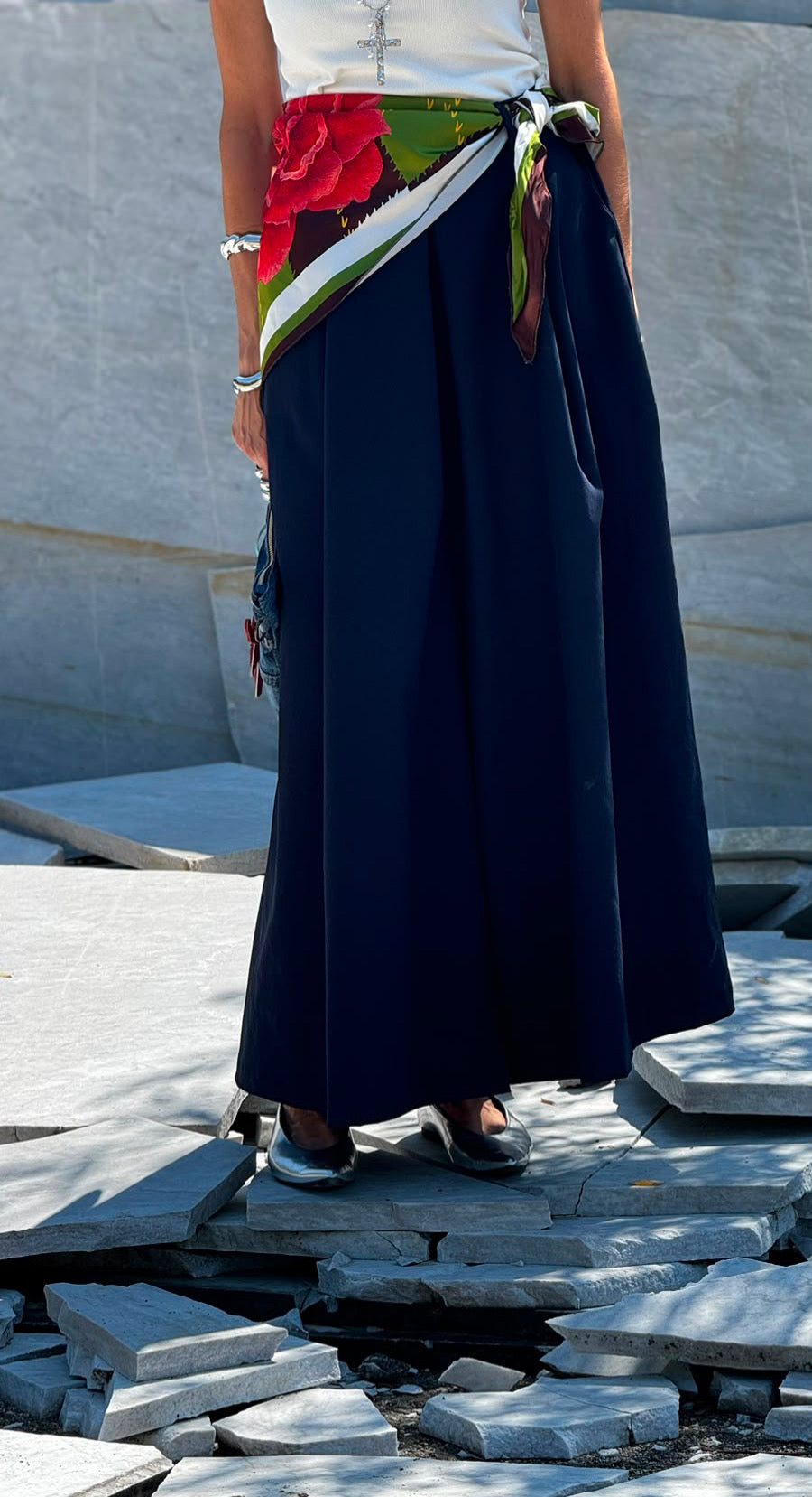 Pants Lucca incl scarf navy