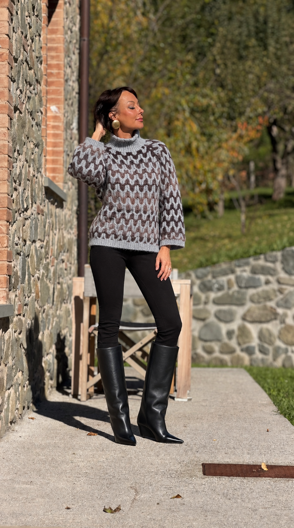 Pull Deborah bicolor grey