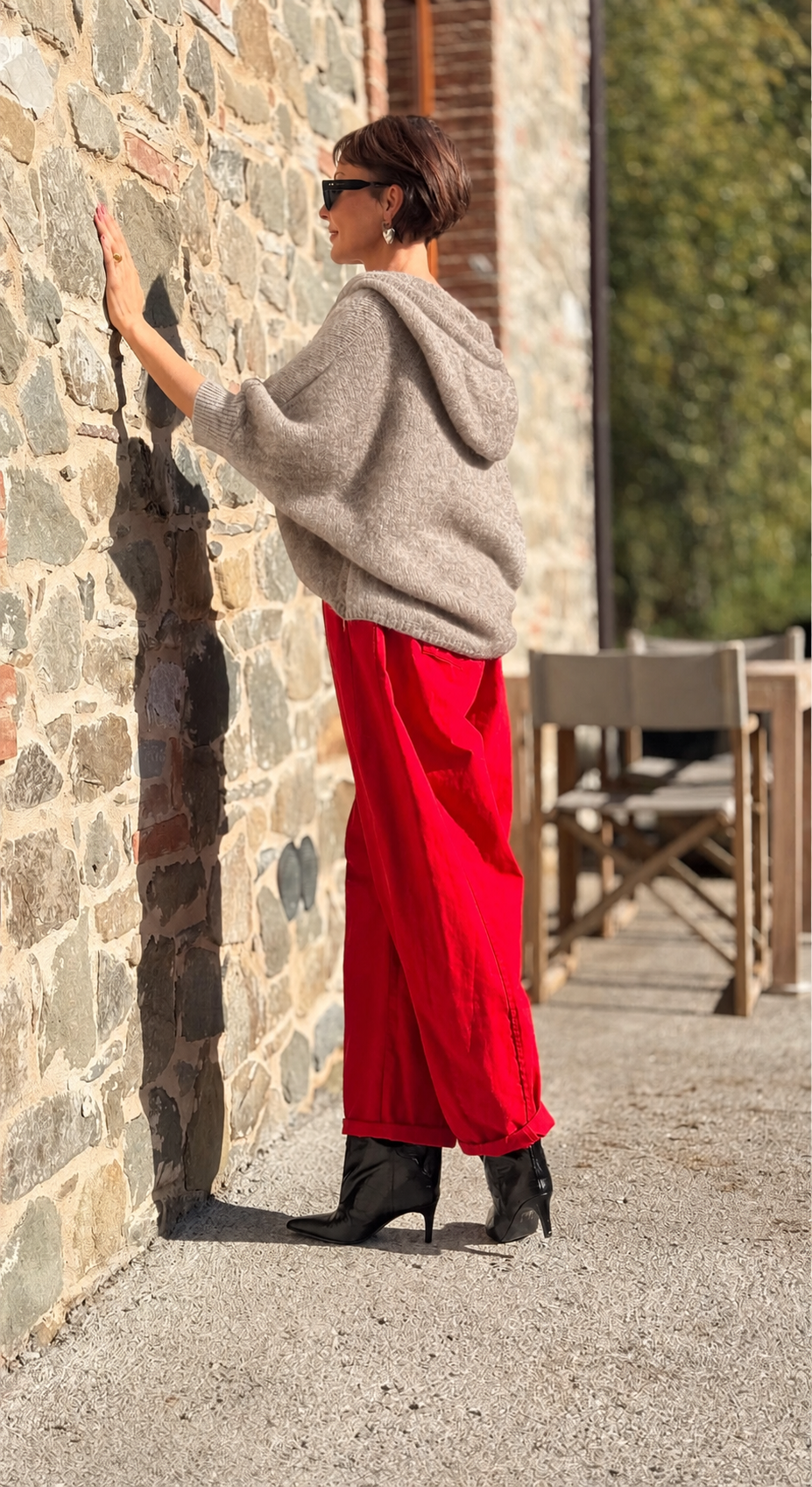 Hoodie Celia zipper taupe