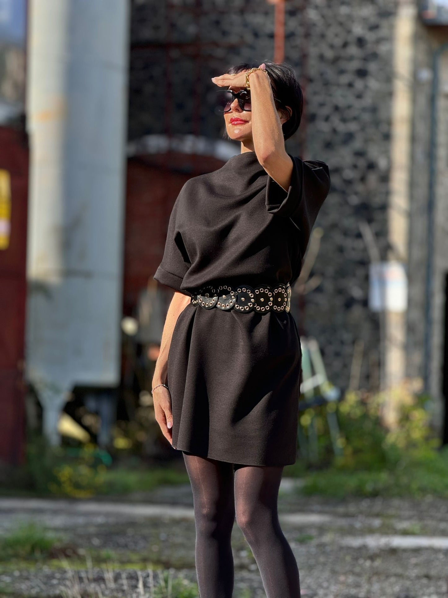 Dress Paola black + belt