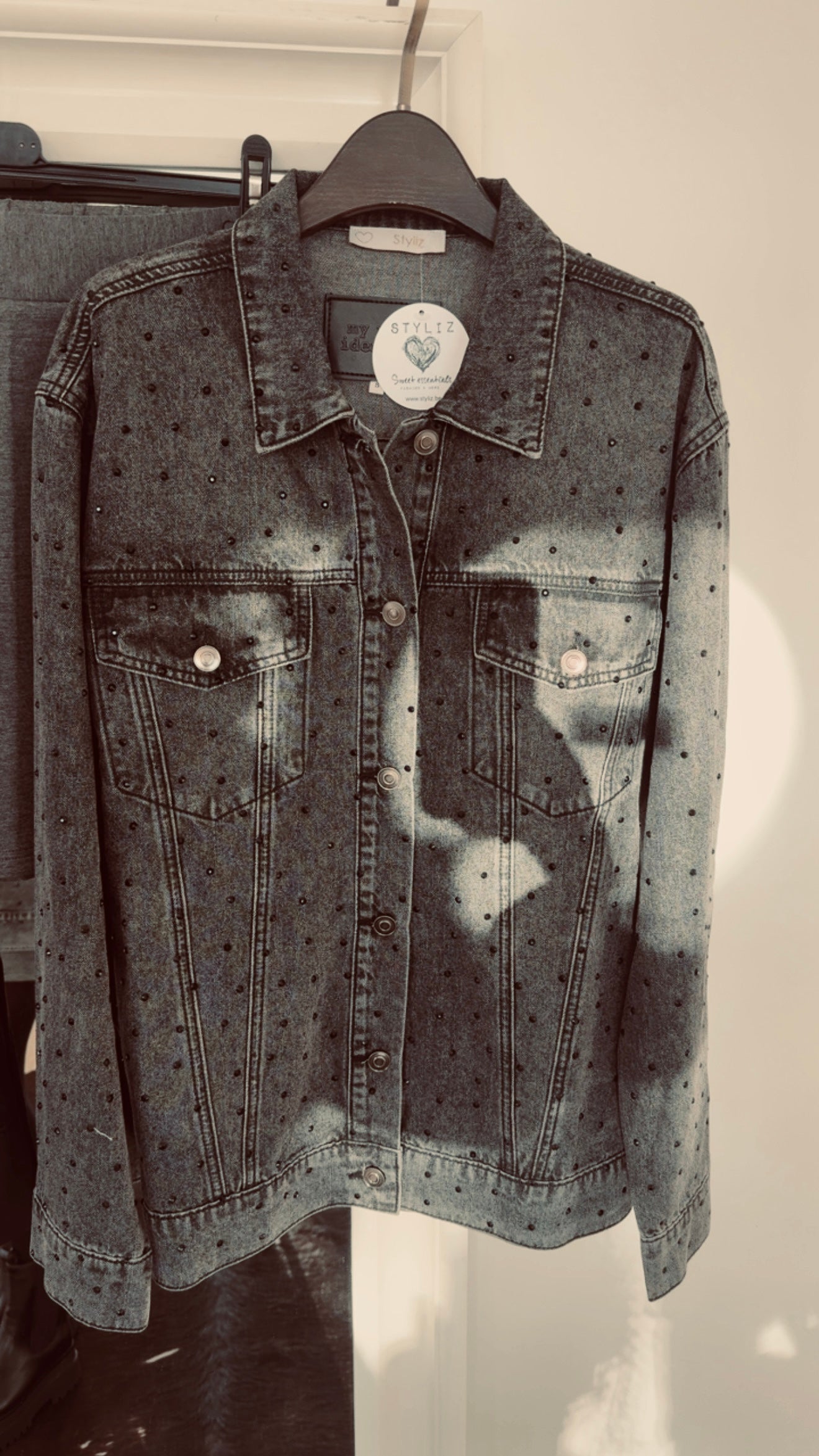 Jacket jeans rhinestones