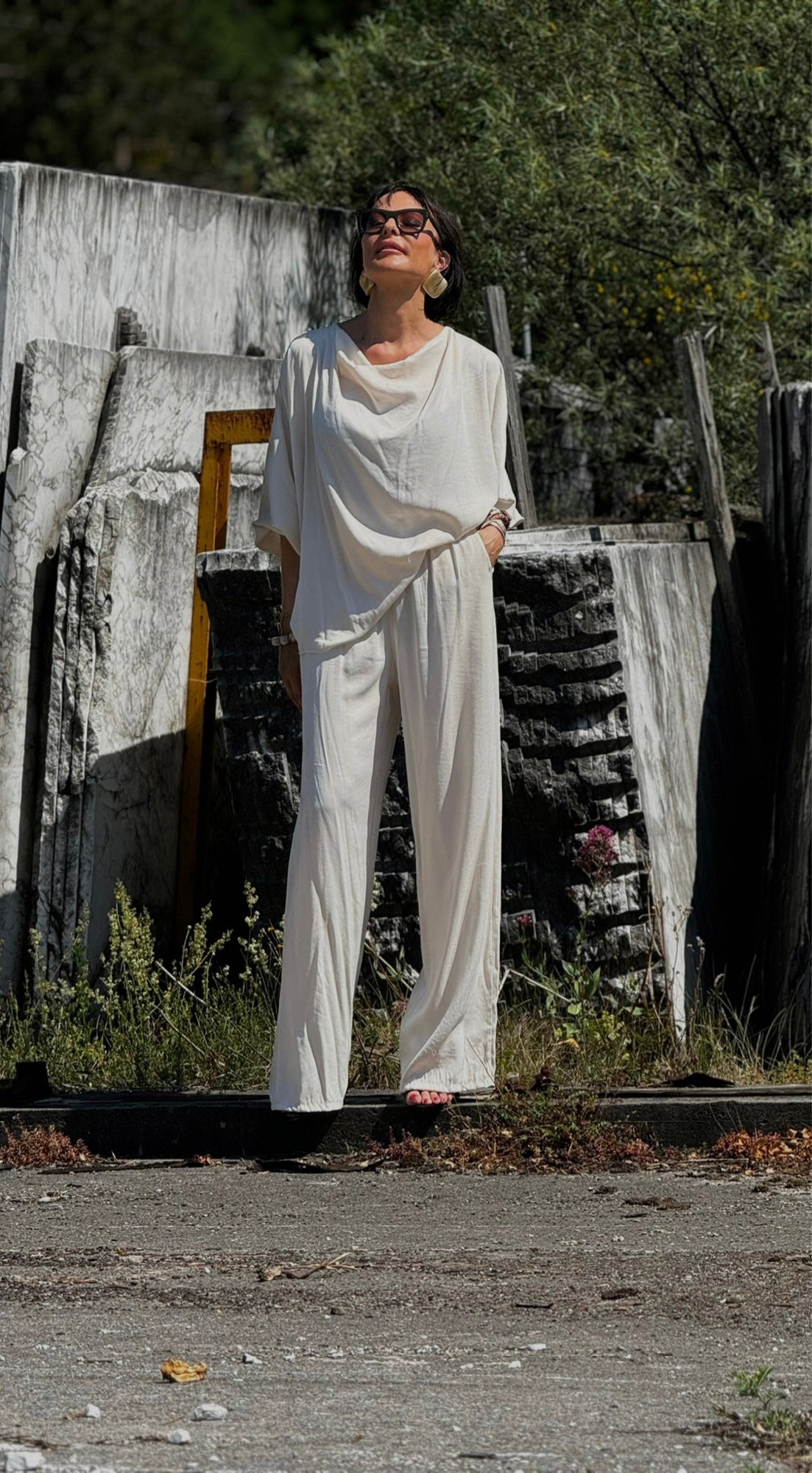 Pants Delphi satine  cream