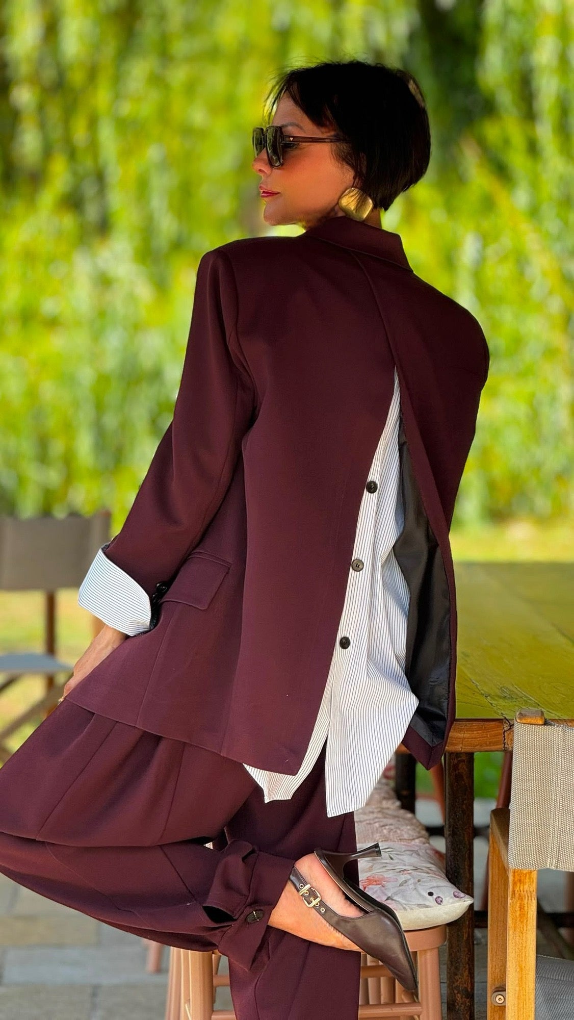 Blazer Evita burgundy matte