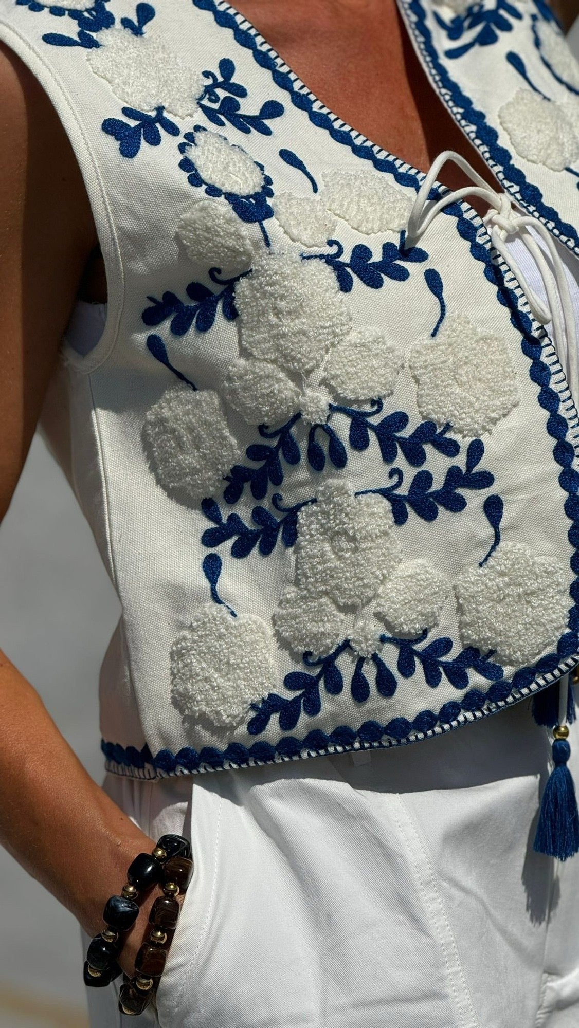 Jacket Clair embroidery blue