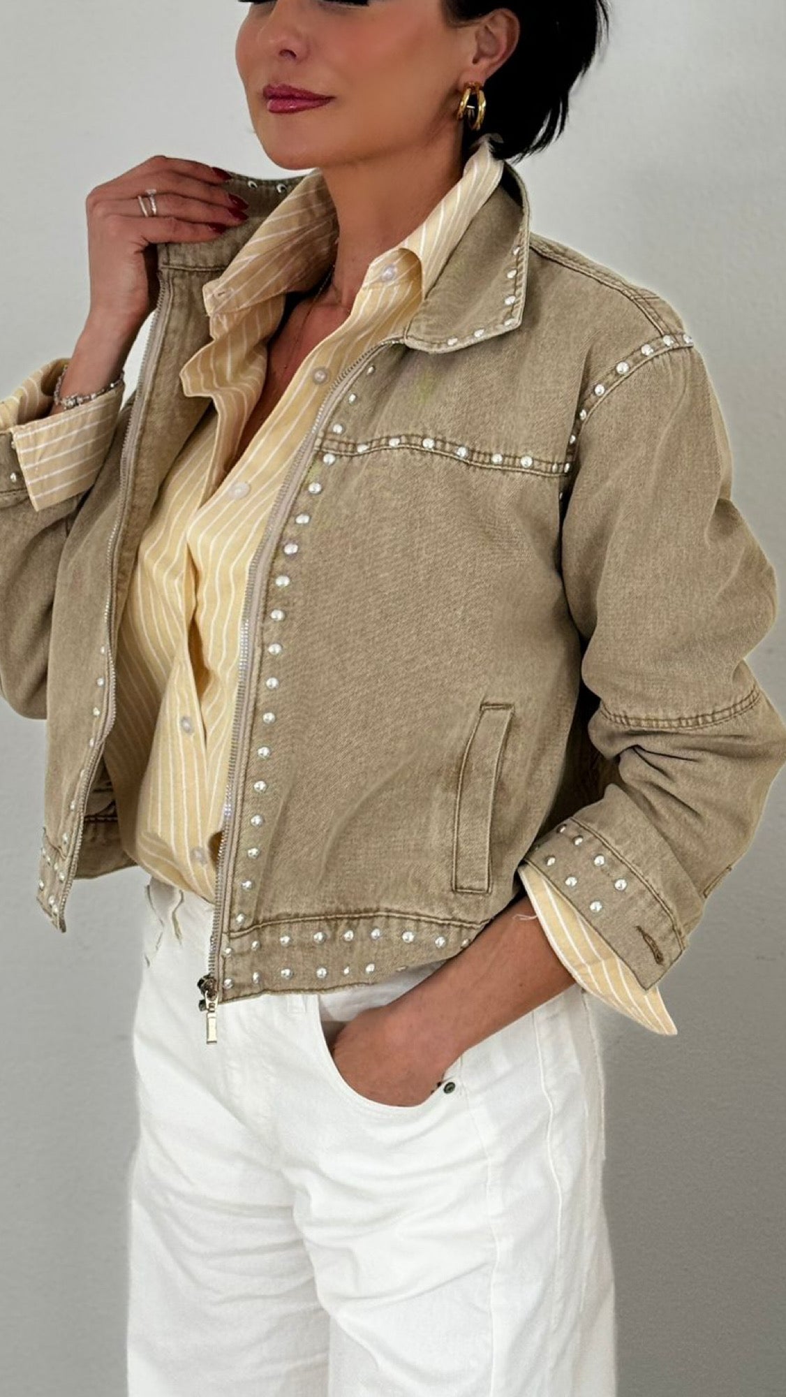 Jacket Quinn jeans studs