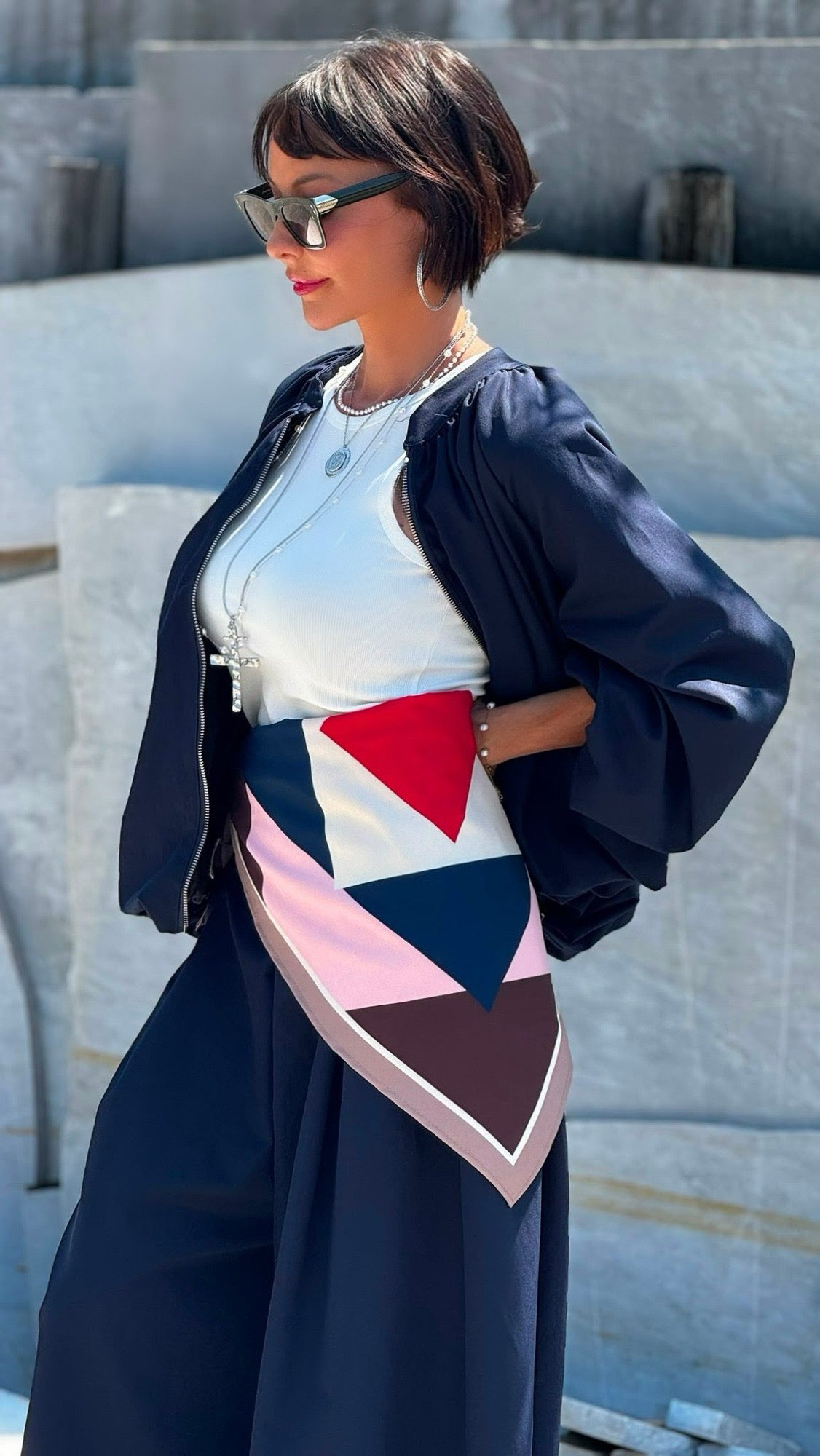 Jacket Lucca incl scarf navy