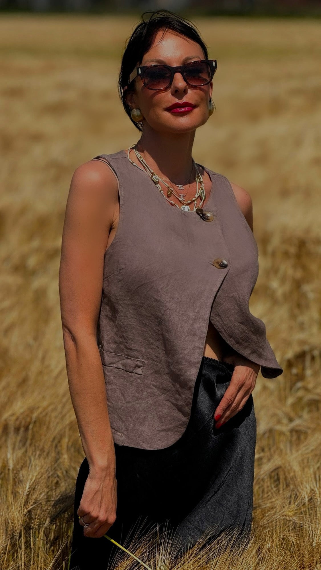 Top Diane taupe