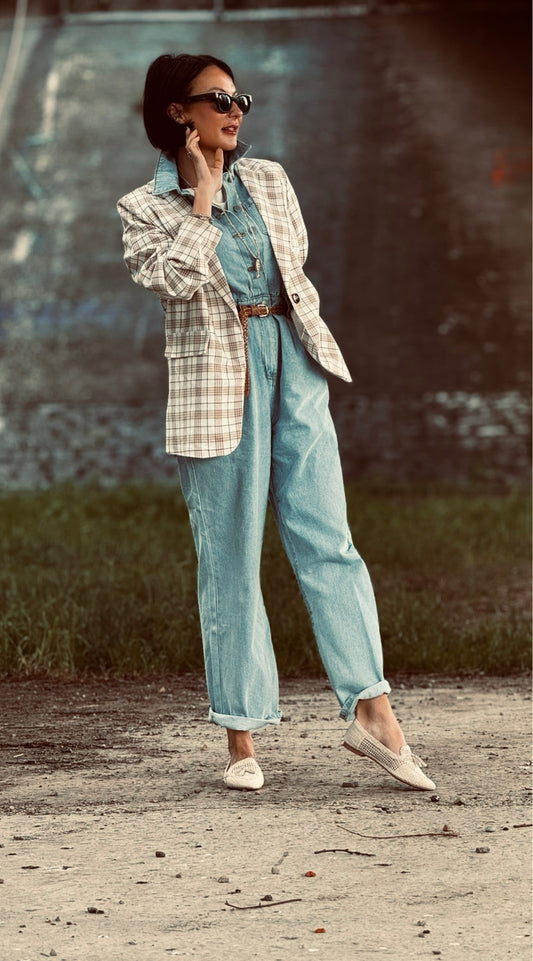 Blazer tartan cream