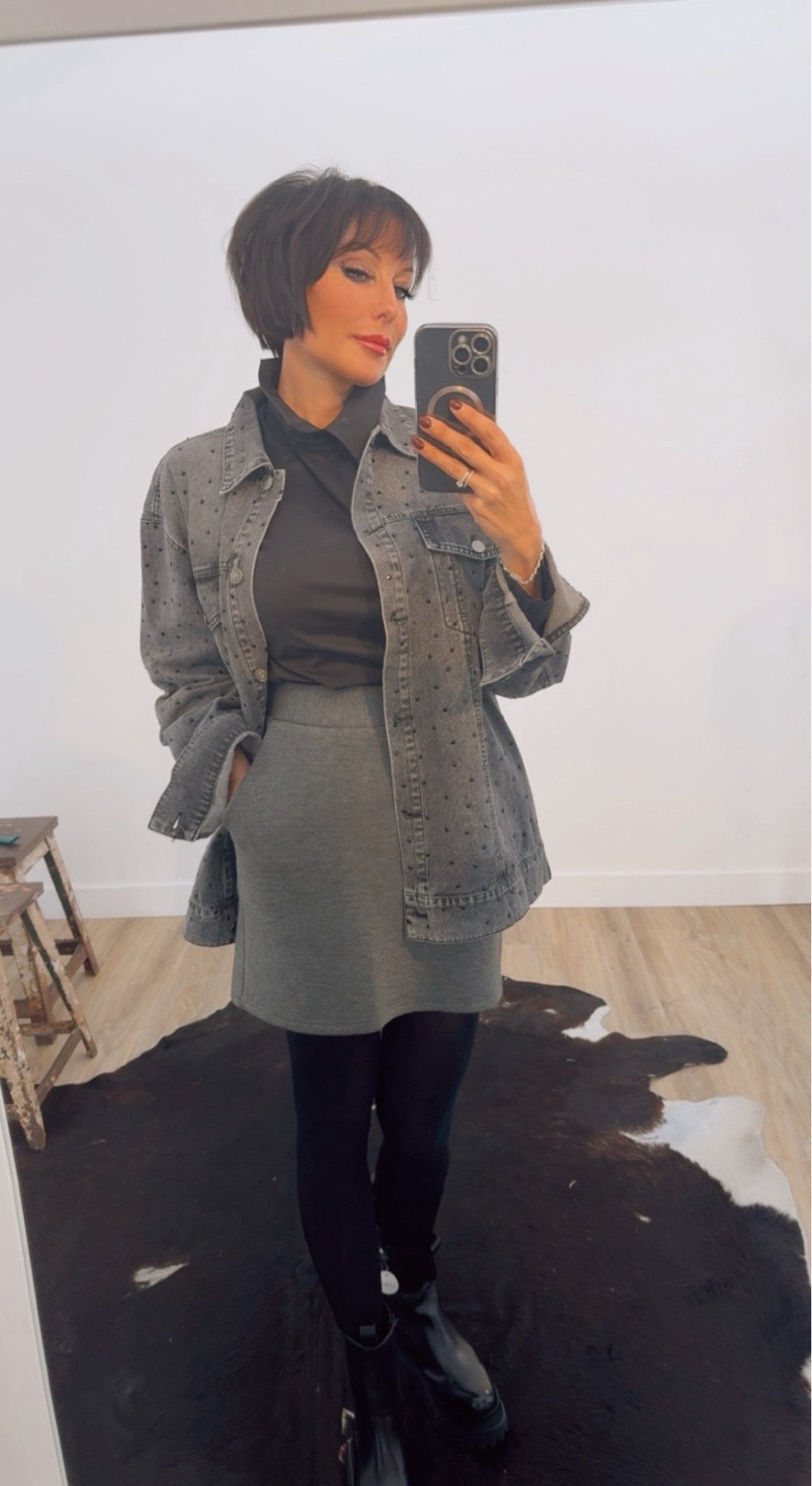Skirt sweater April grey