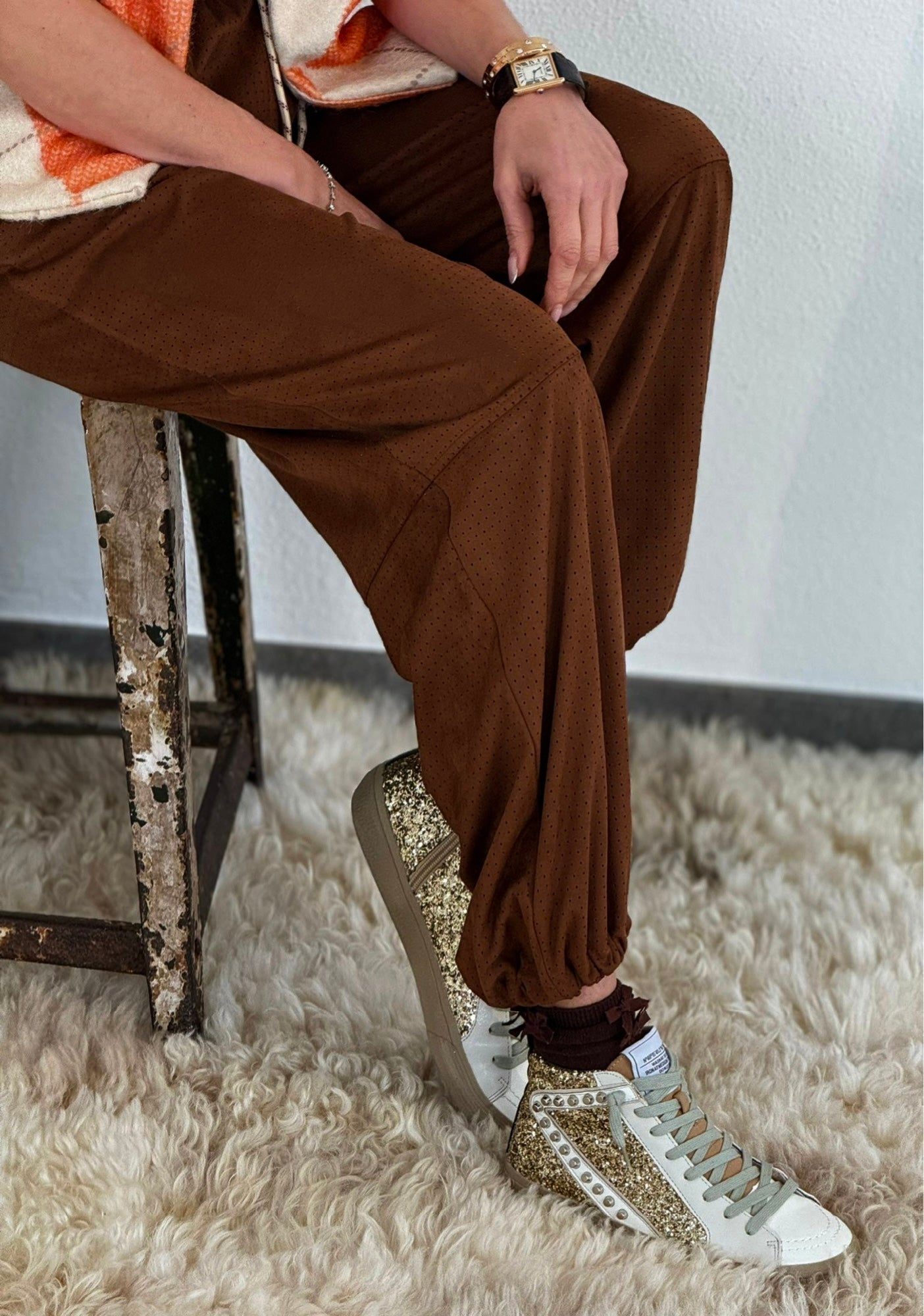 Pants Sun suede marrone