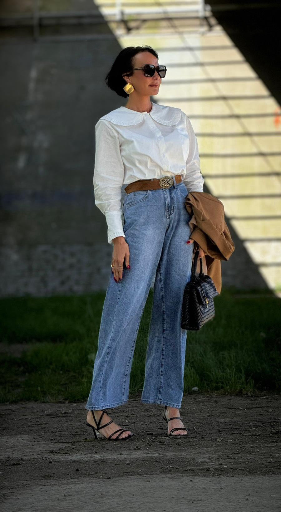 Jeans blue + belt