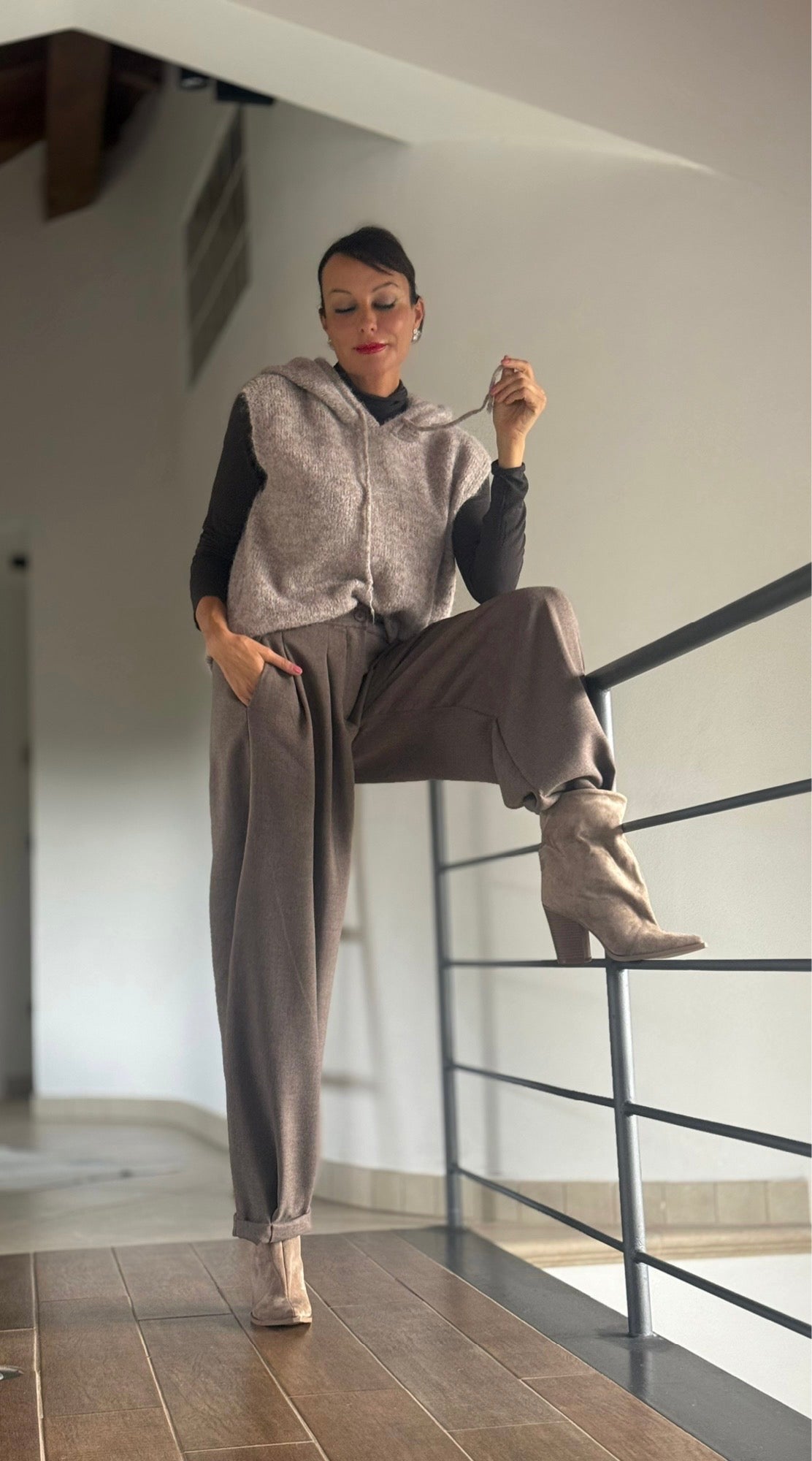 Hoodie Zita taupe