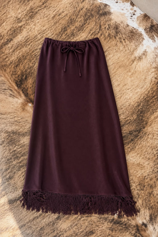 Skirt Isola fringes wine