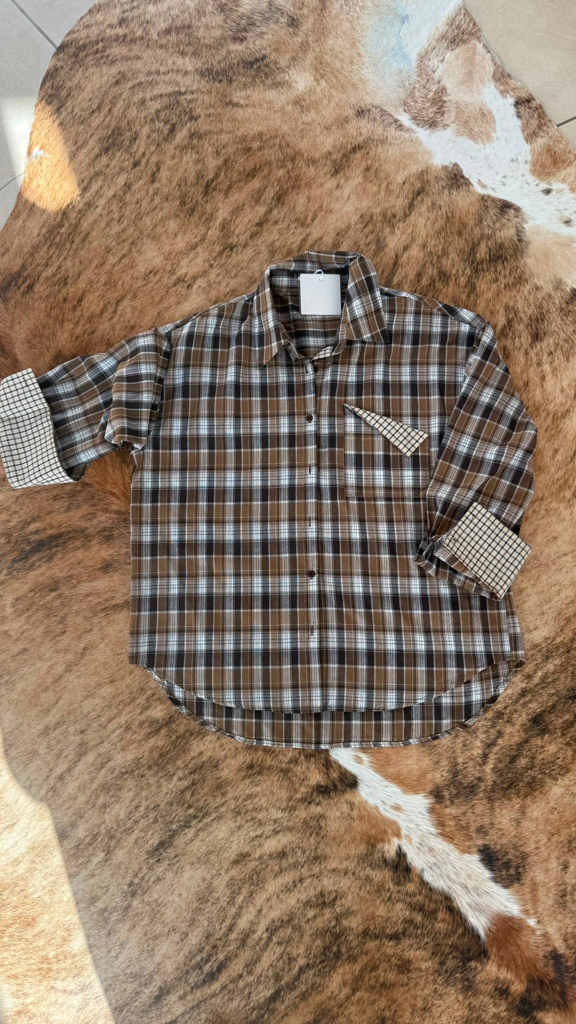 Blouse Allegra tartan brown