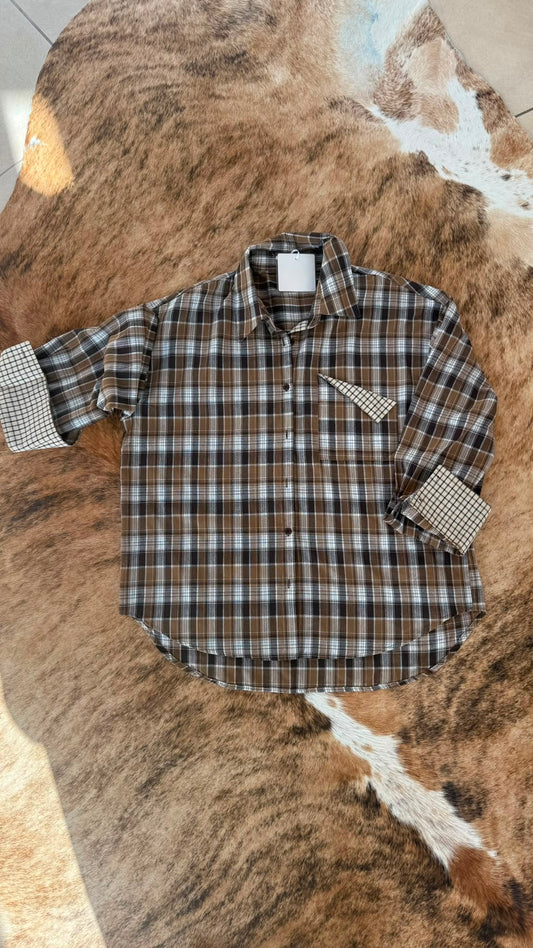 Blouse Allegra tartan brown