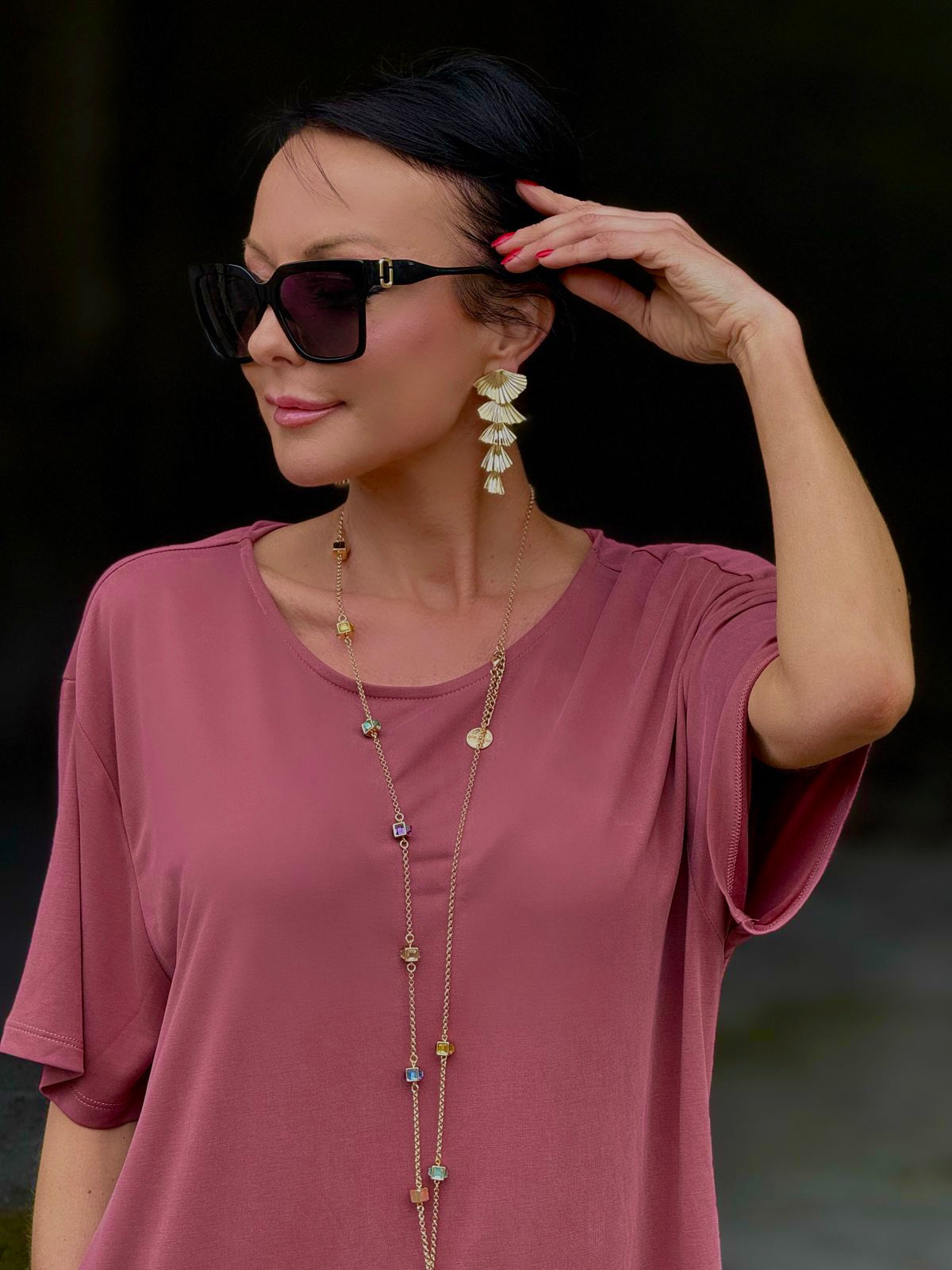 Robe pull brique