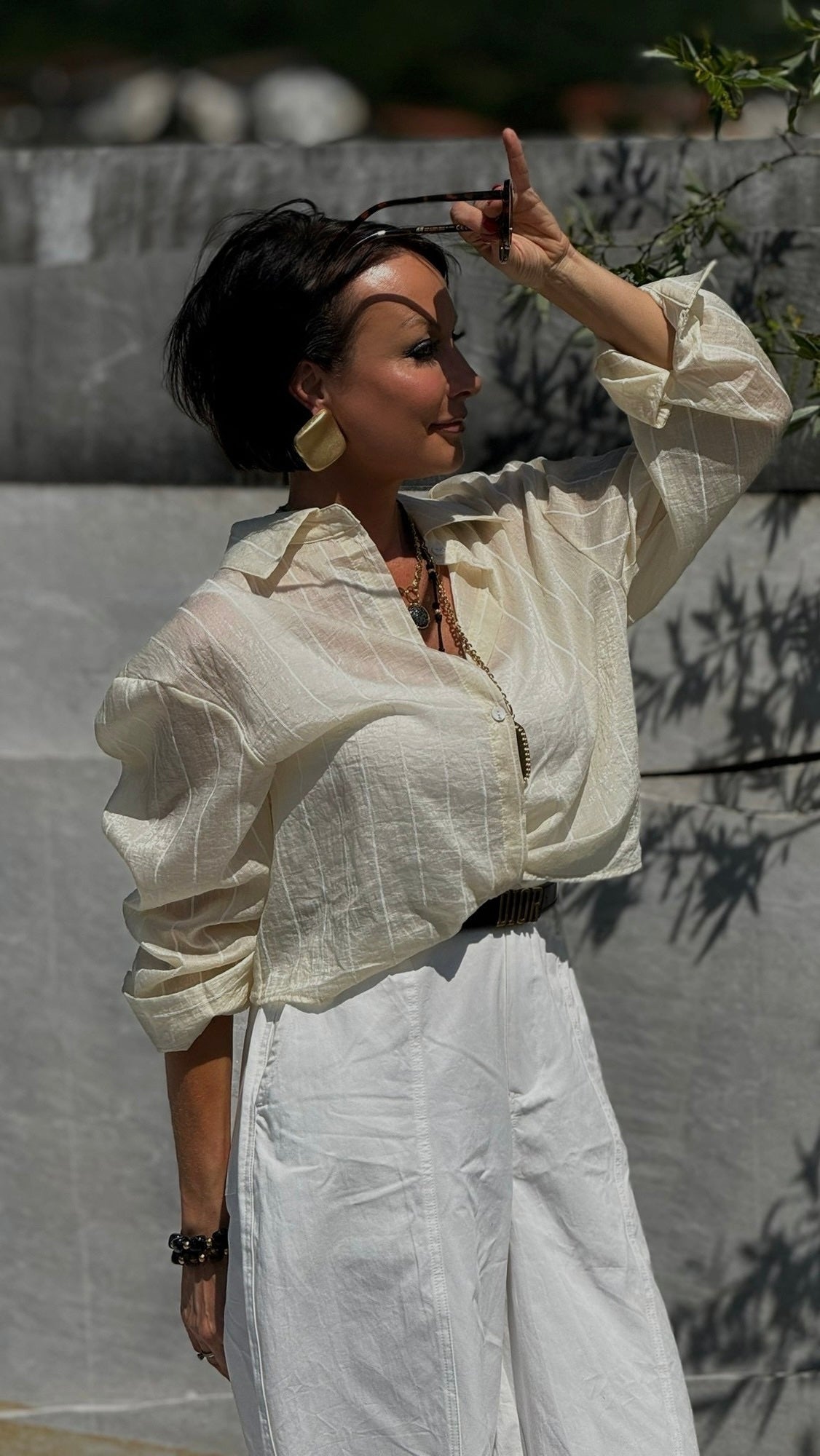 Blouse claire striped cream