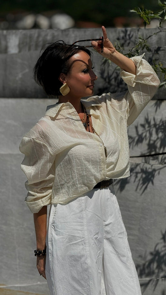 Blouse claire striped cream
