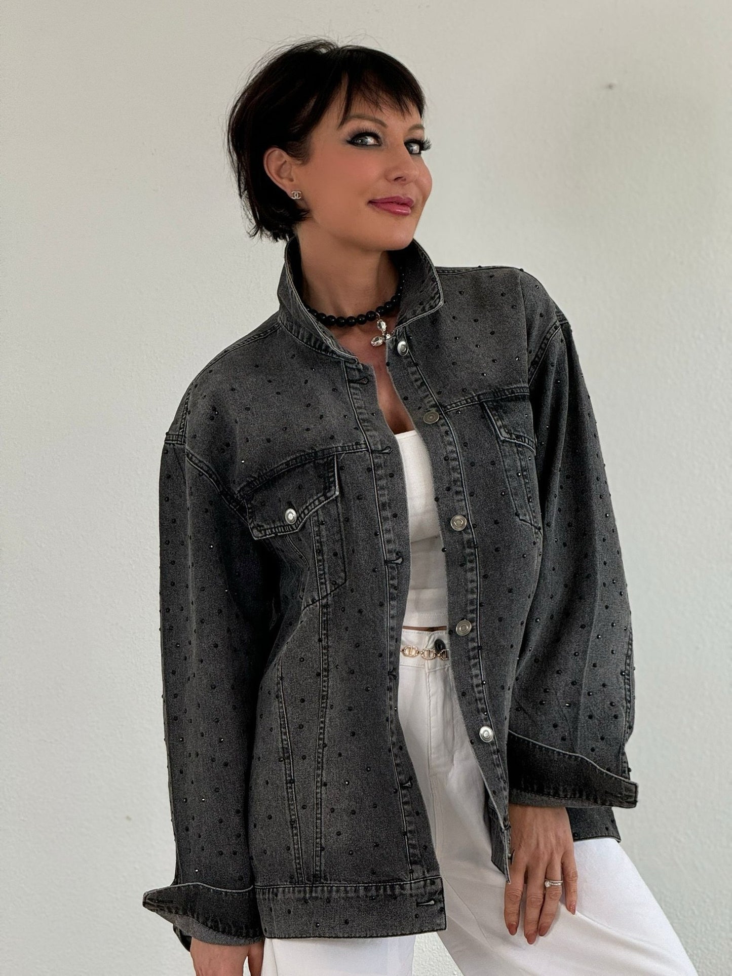 Jacket jeans strass
