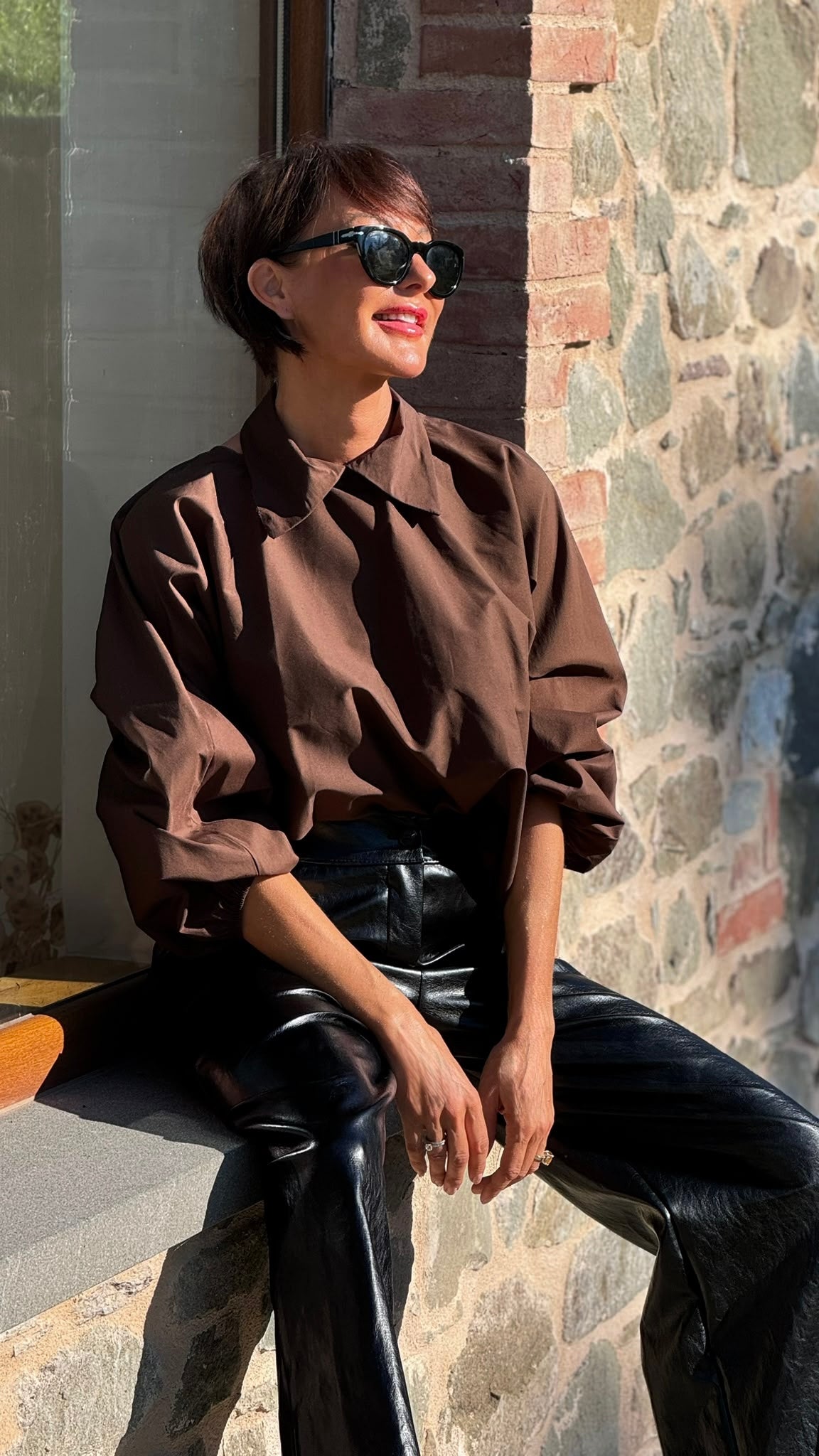 Blouse Vero collar choco