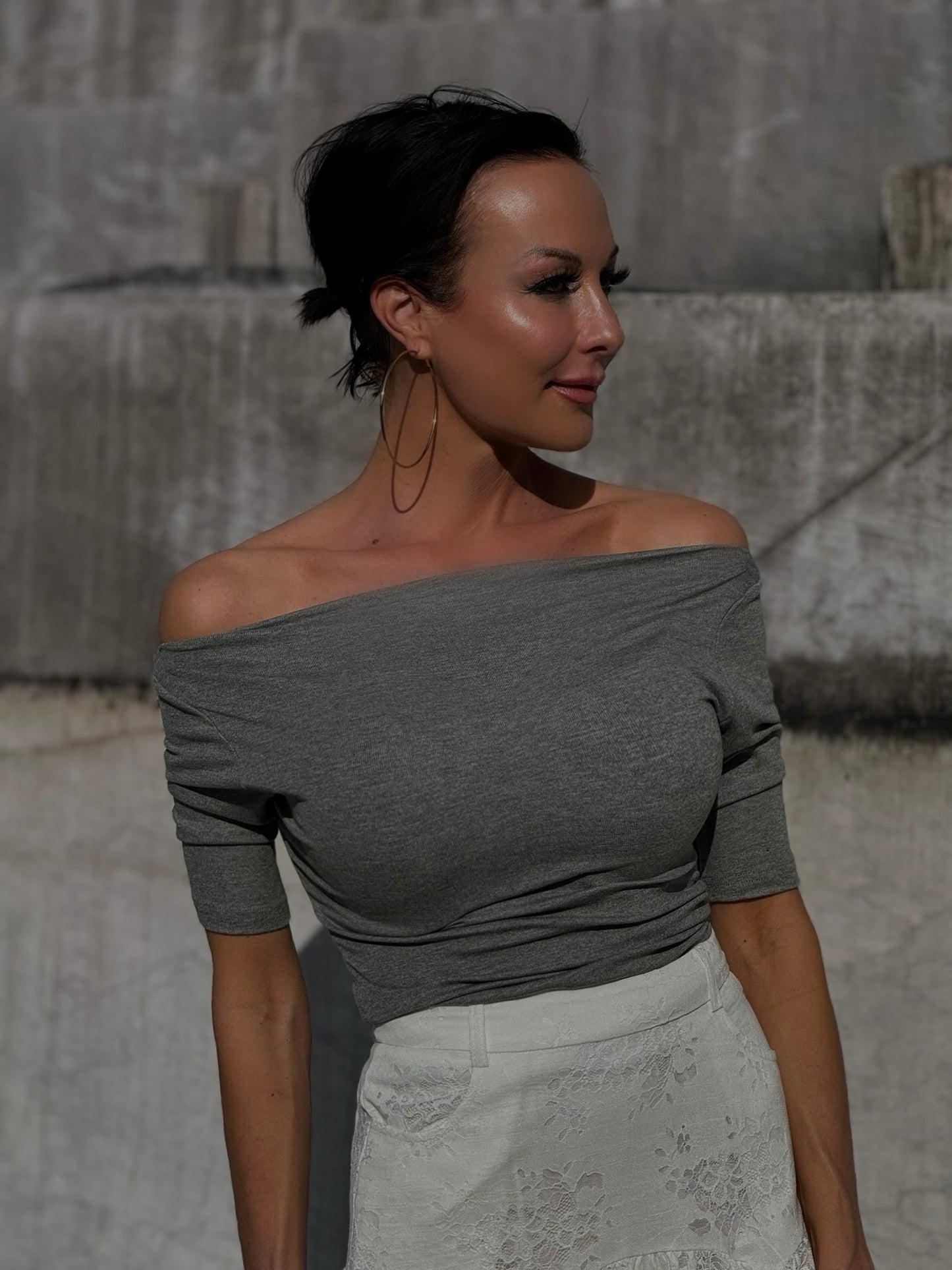 Skin short sleeve grey