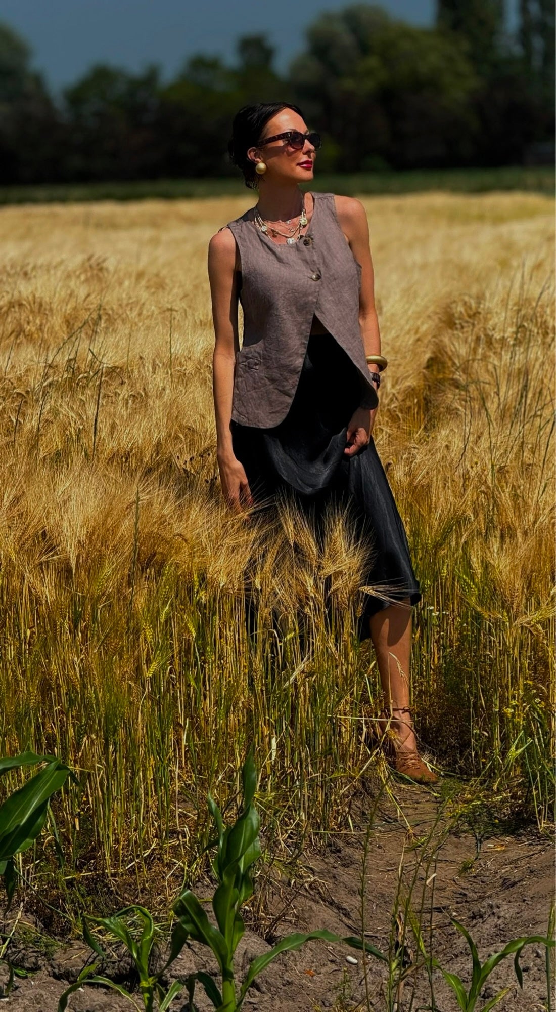 Top Diane taupe