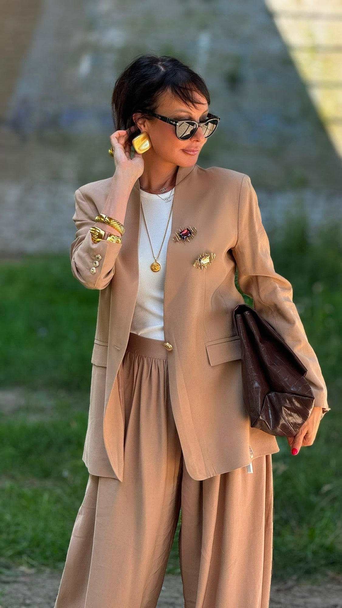 Lilac camel blazer