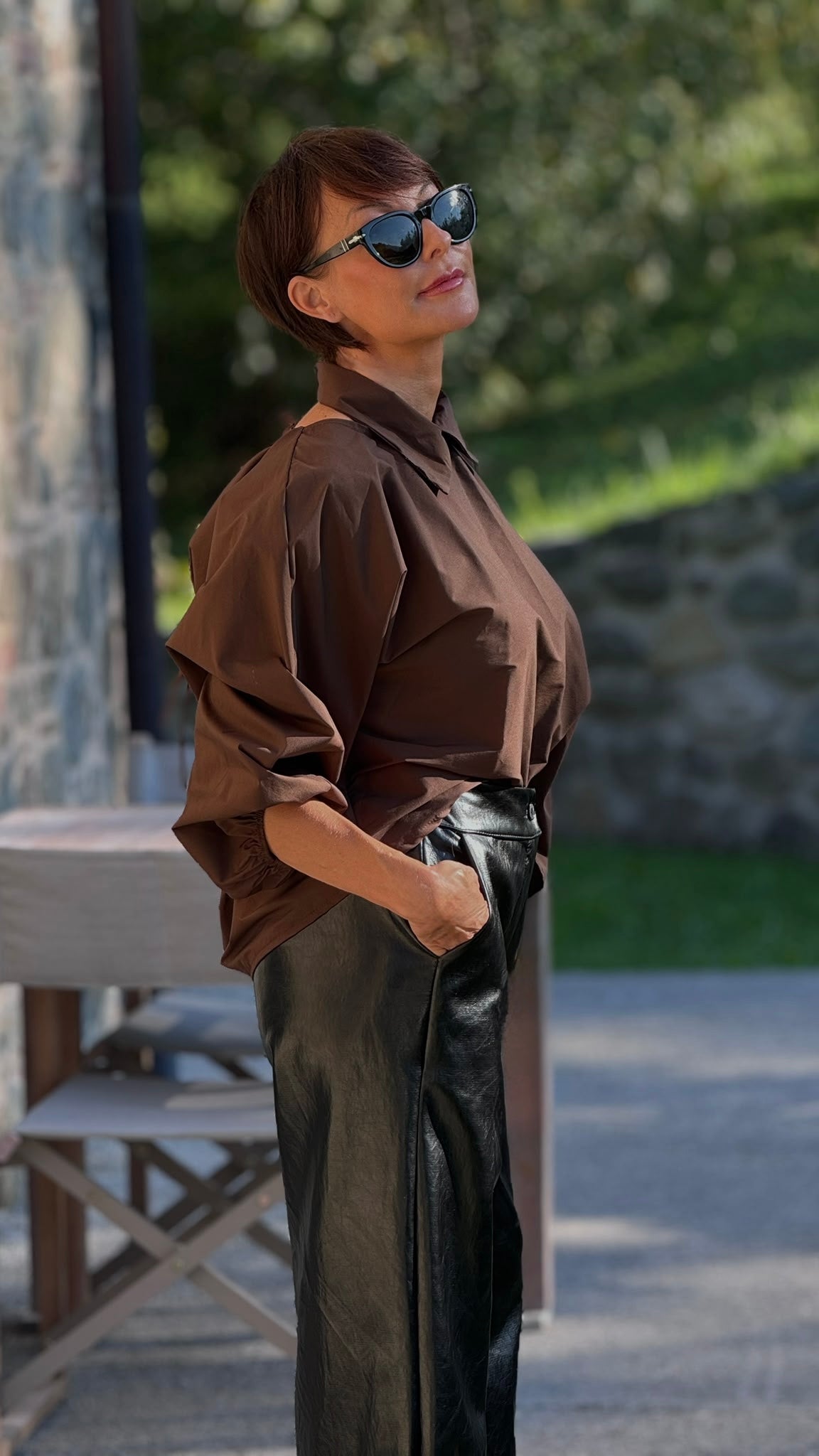 Blouse Vero collar choco