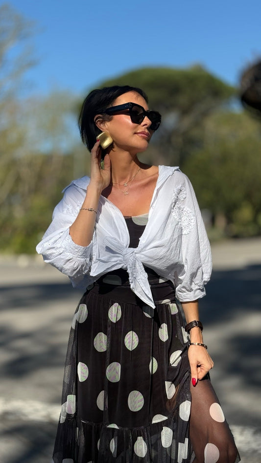 Blouse Polka white