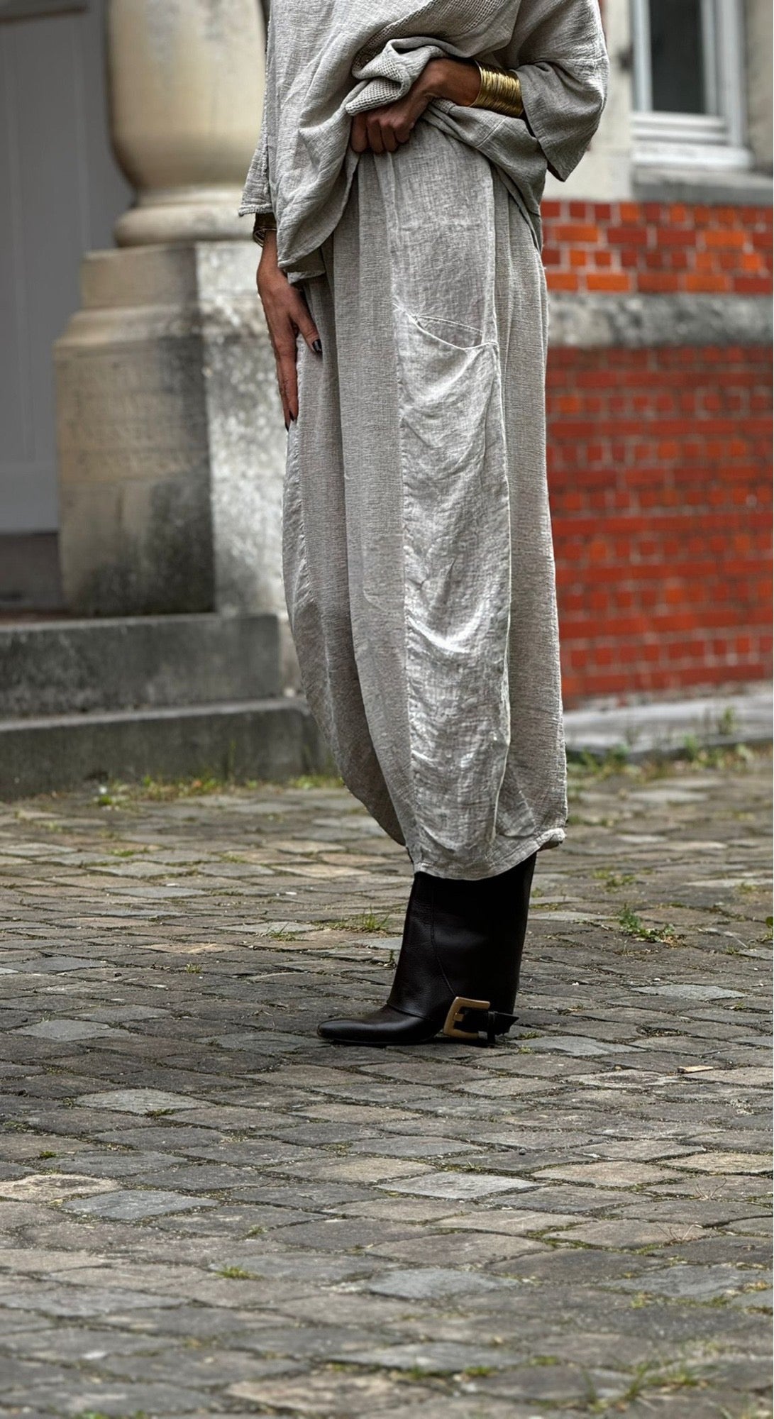 Pants linen Sarah taupe