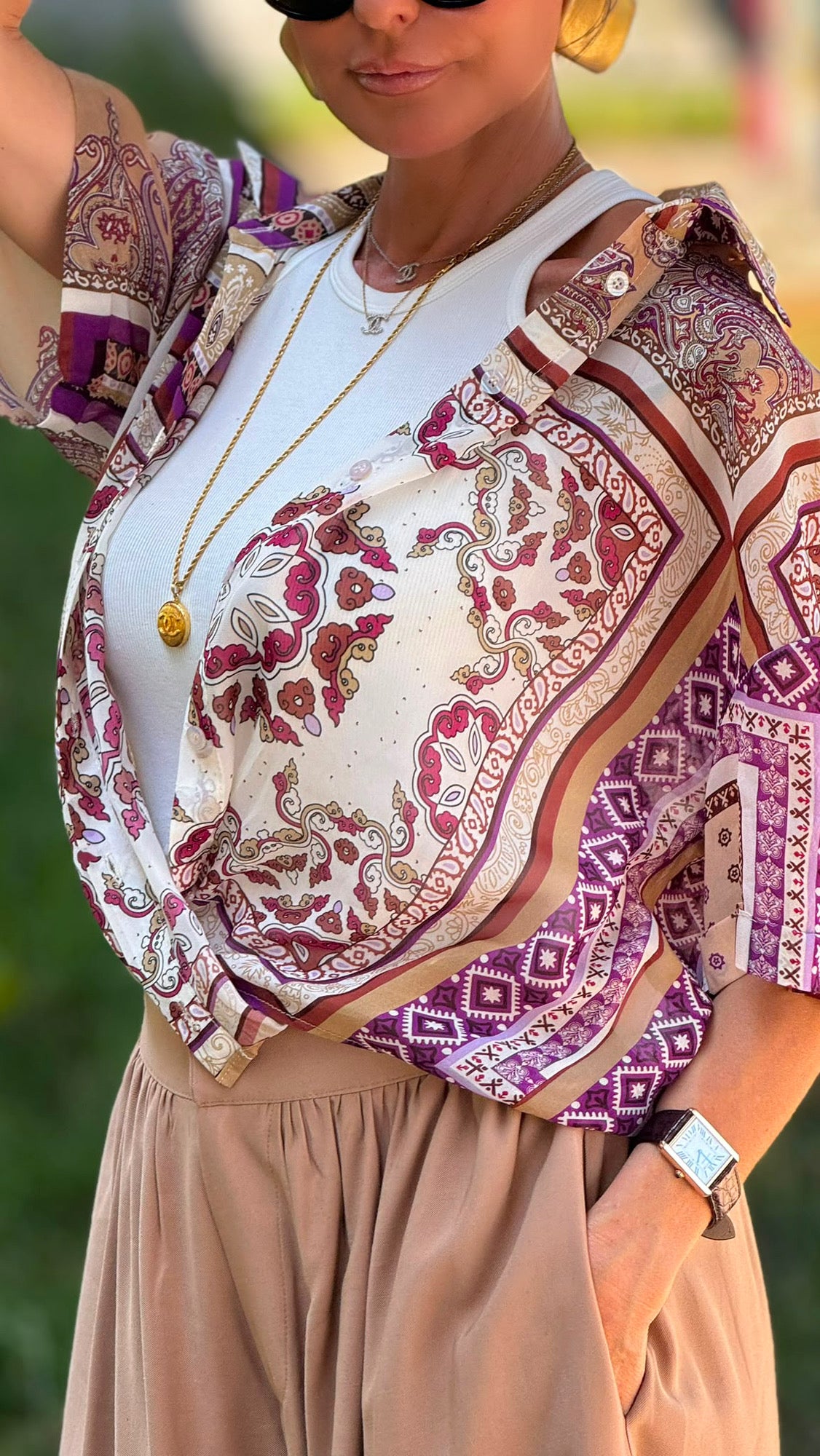 Lilac printed blouse