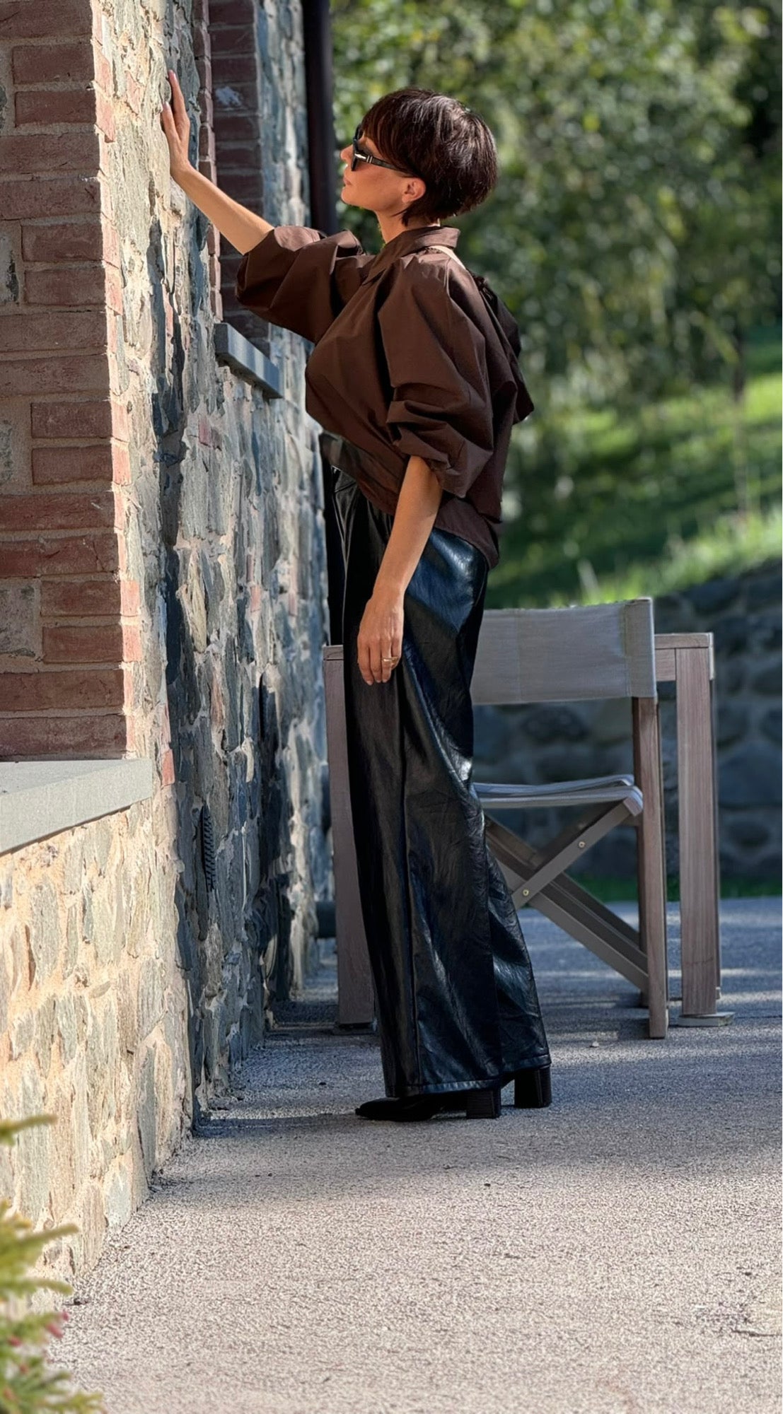 Blouse Vero collar choco