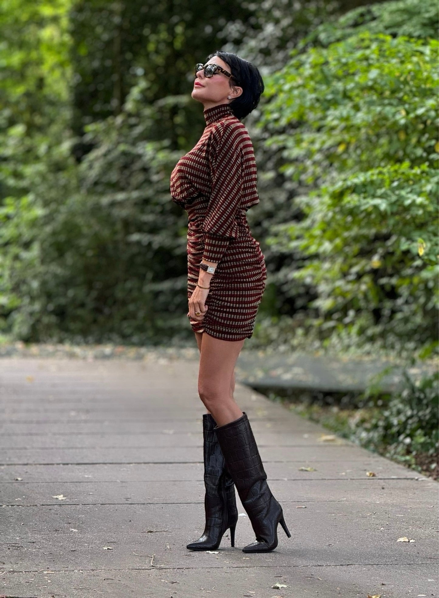 Dress Vivienne striped burgundy