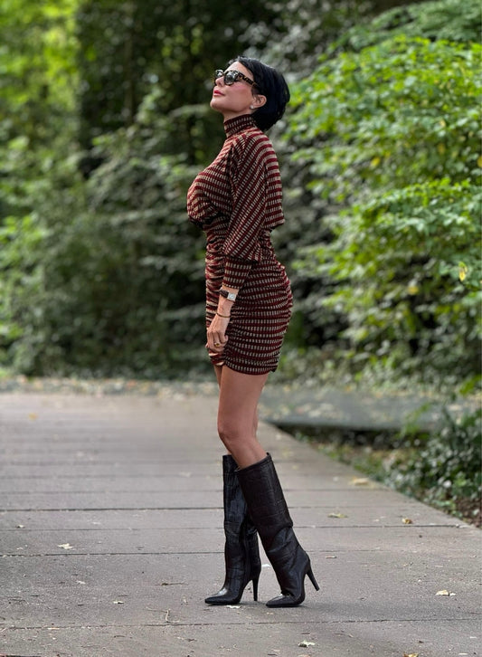 Dress Vivienne striped burgundy