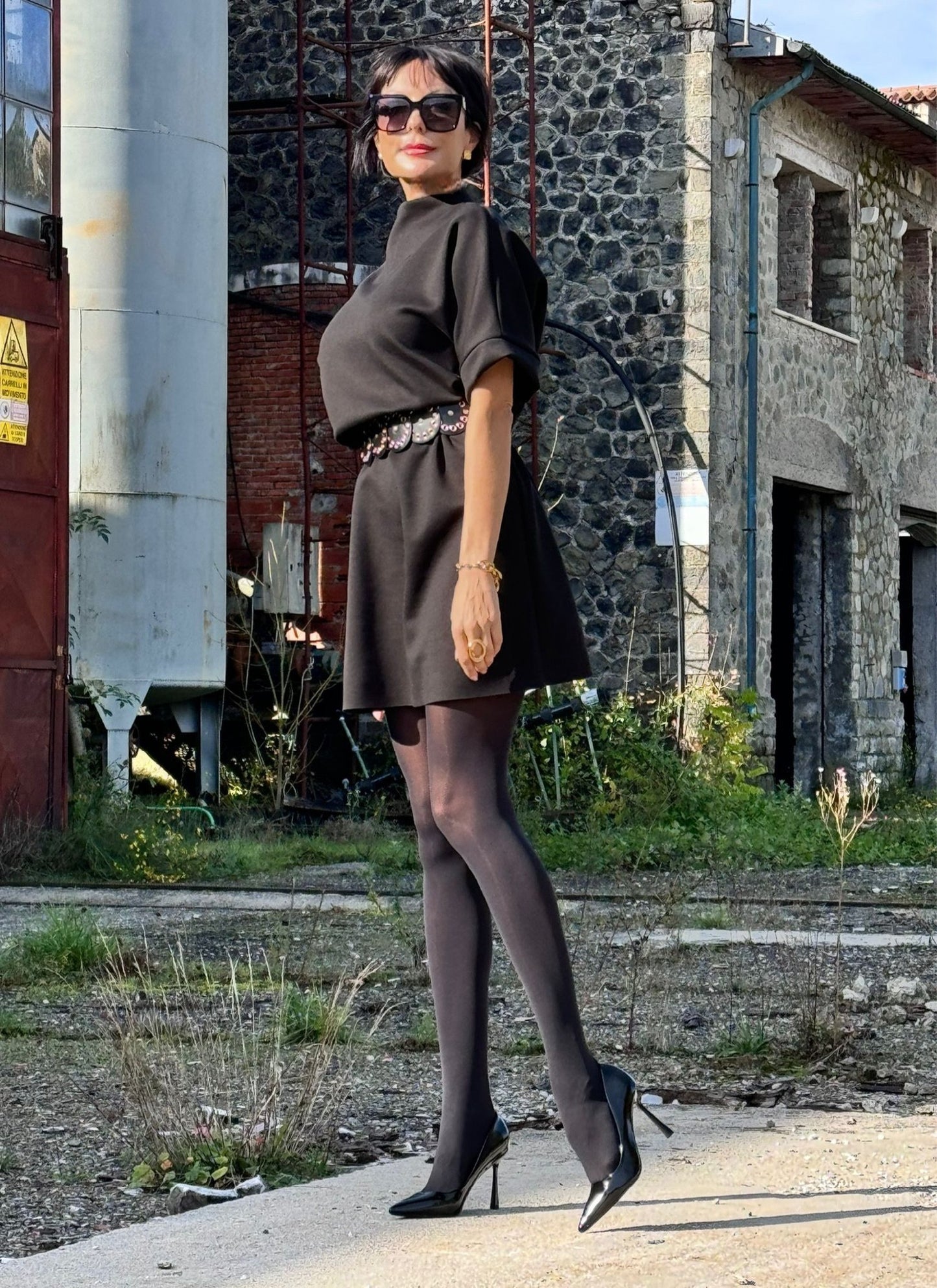 Dress Paola black + belt