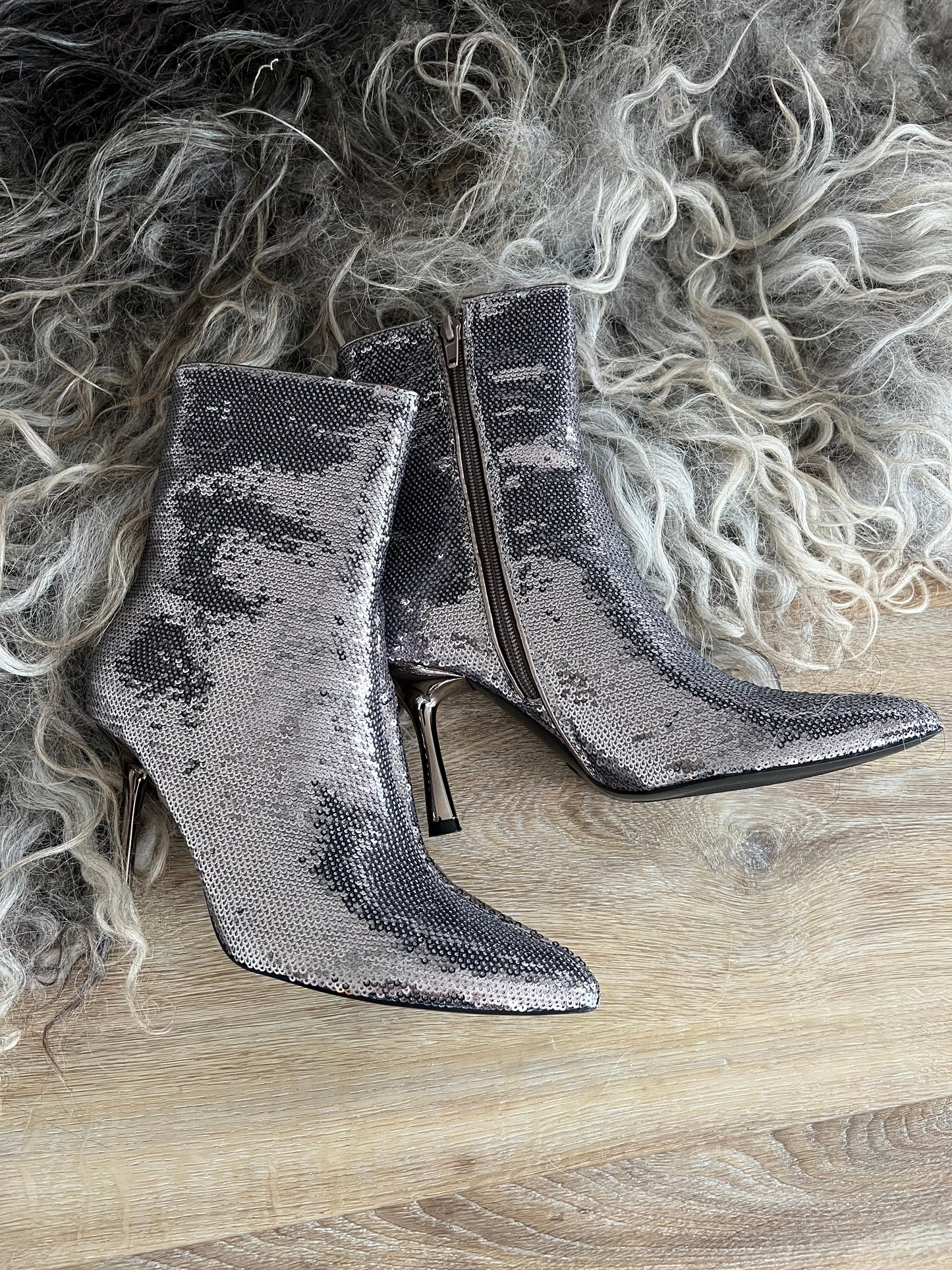 Boots sequins silver