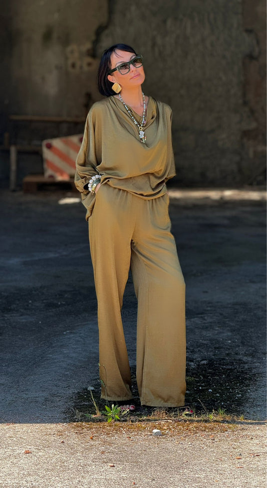 Pants Delphi satine  poison green