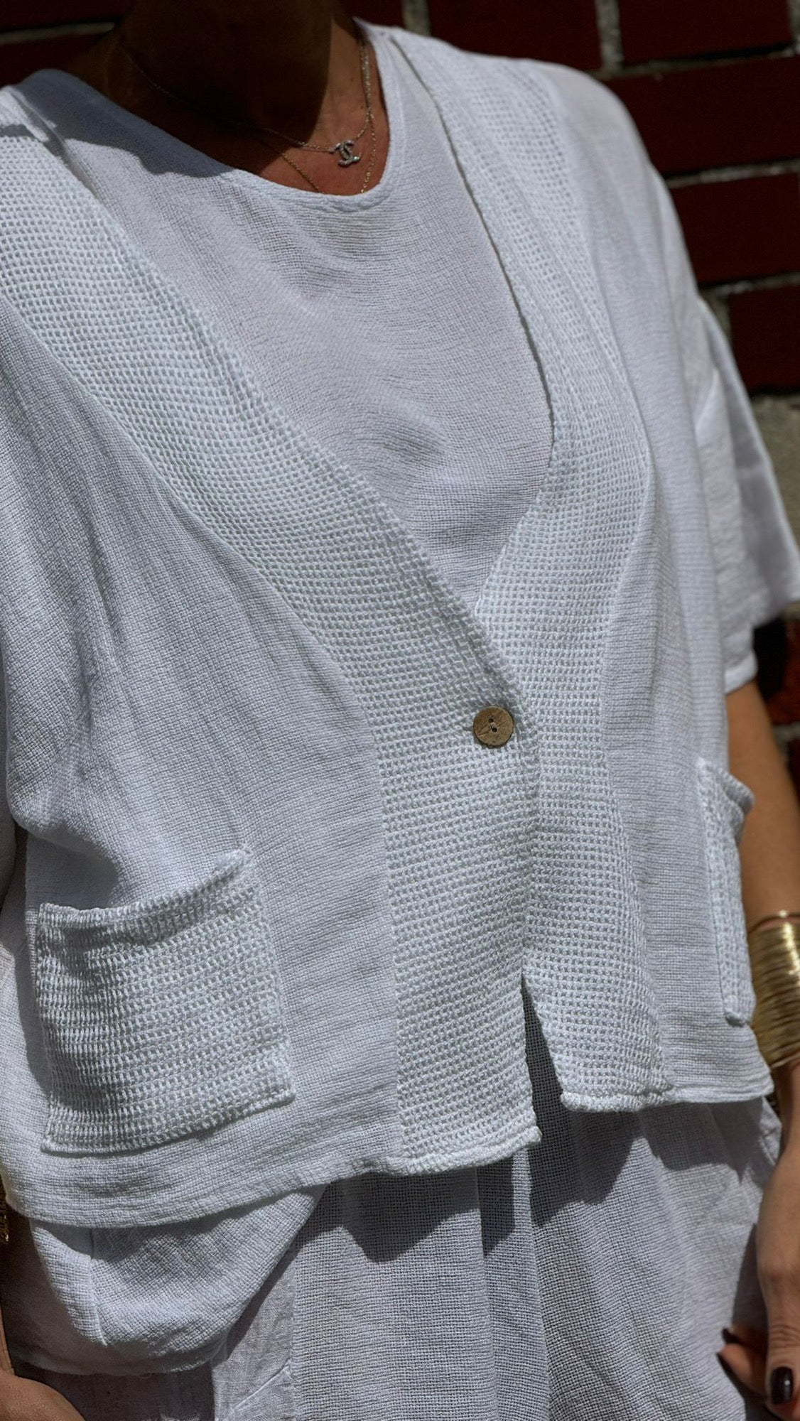 Jacket linen Sarah white