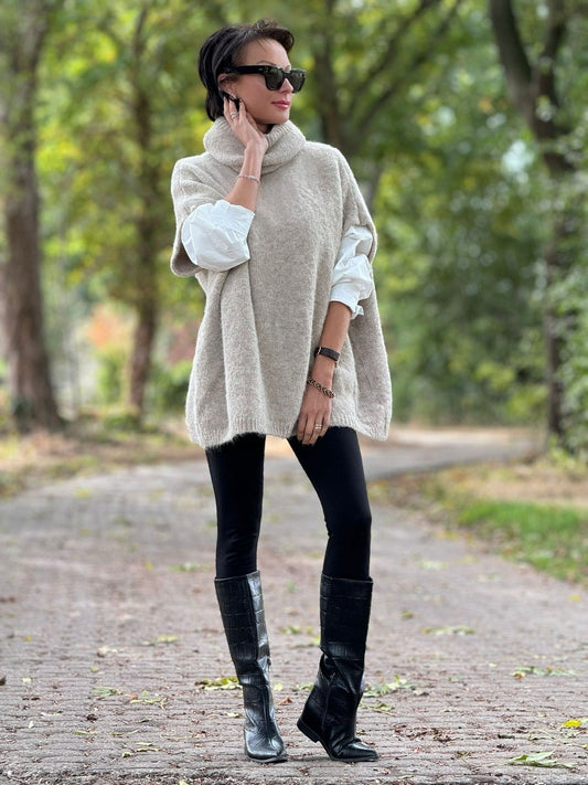 Pull Andrea collar KM taupe