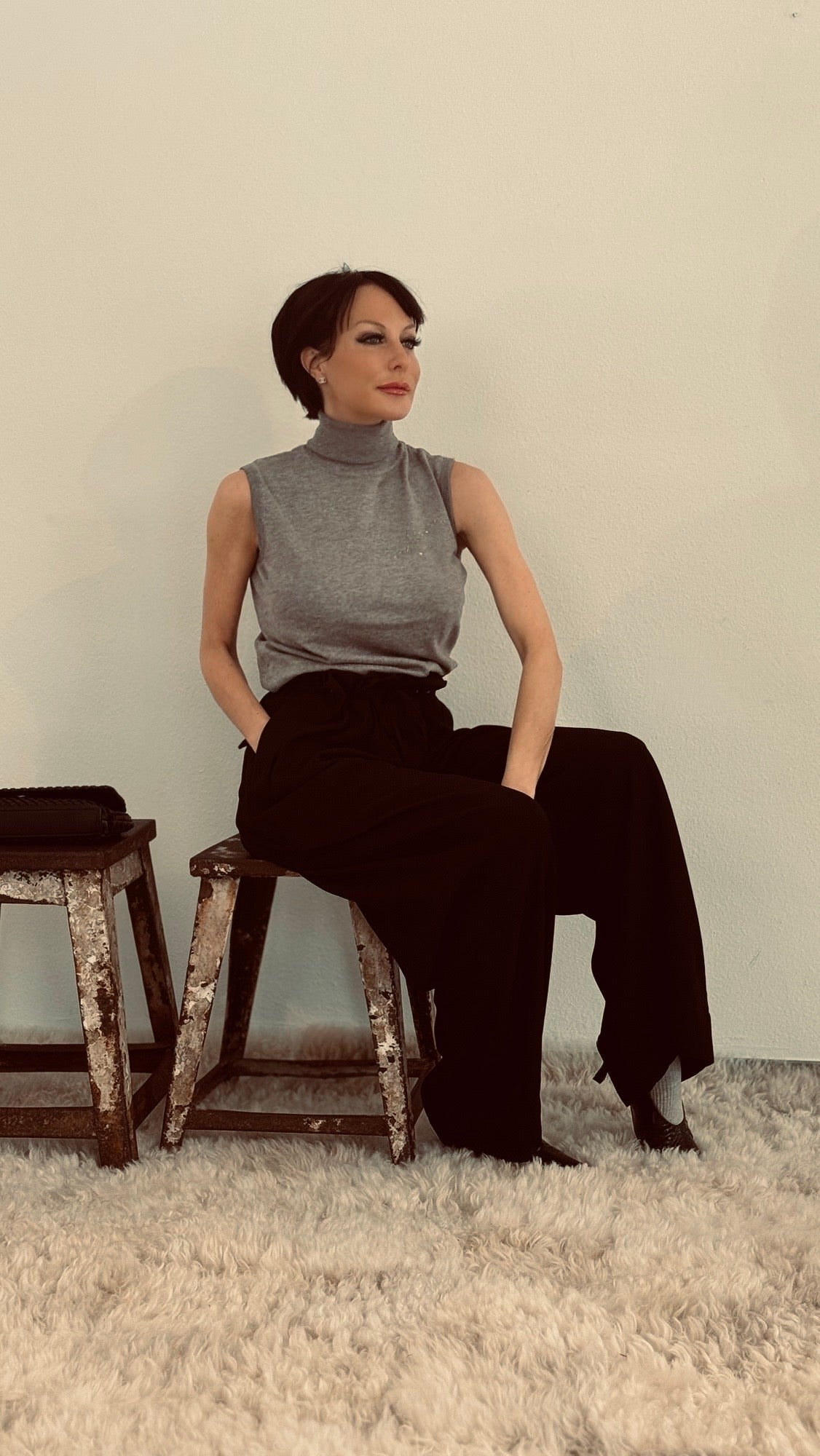 Haut Esmee gris pailleté