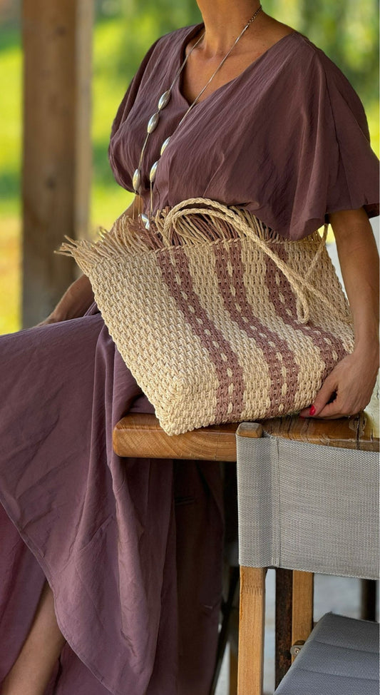 Bag Lilac raffia