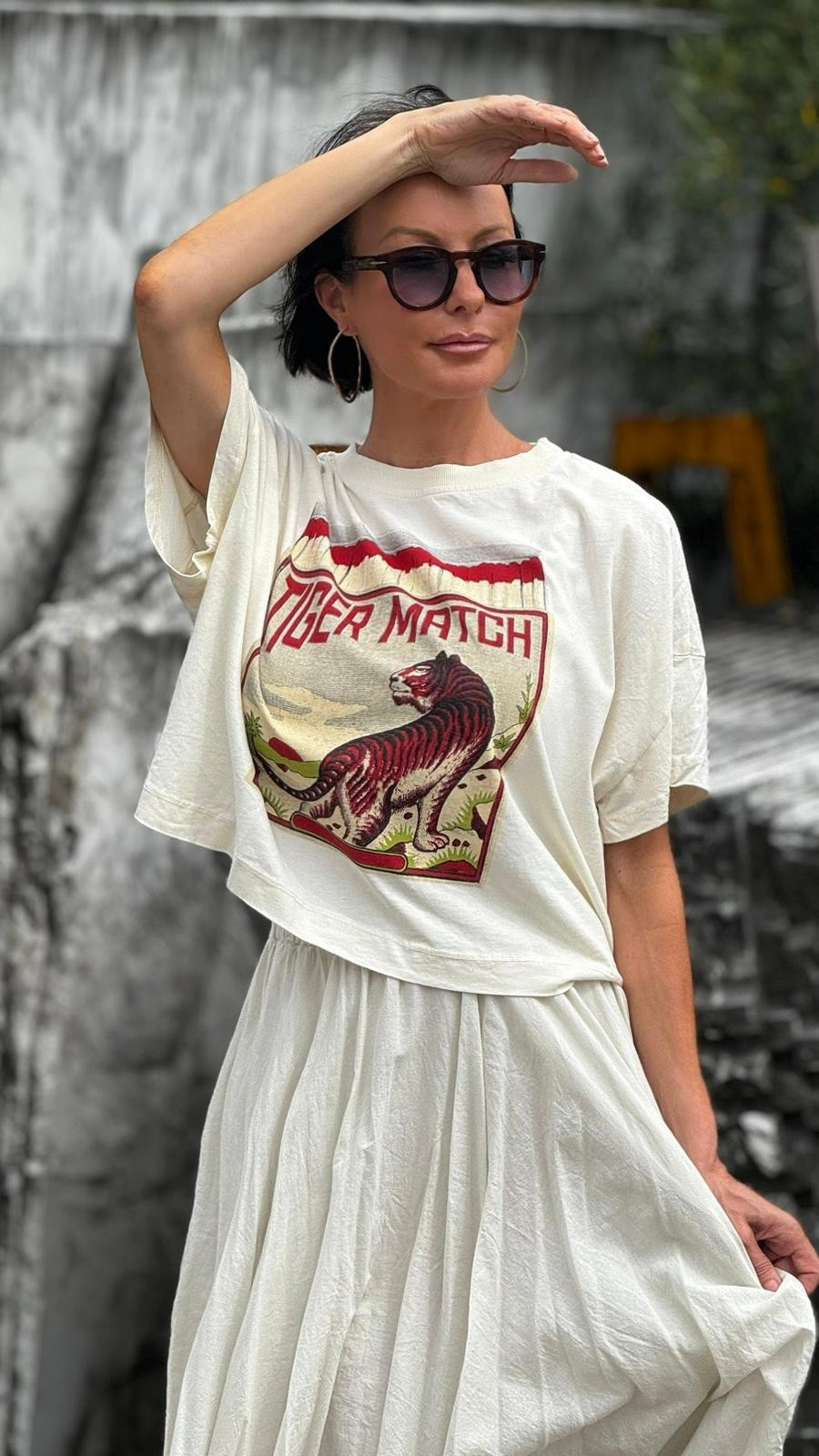 Tee tigre cream