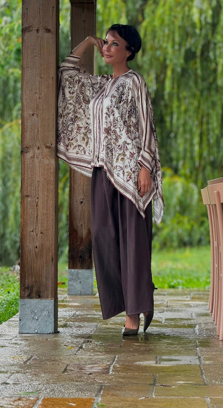 Blouse cape Stella printed